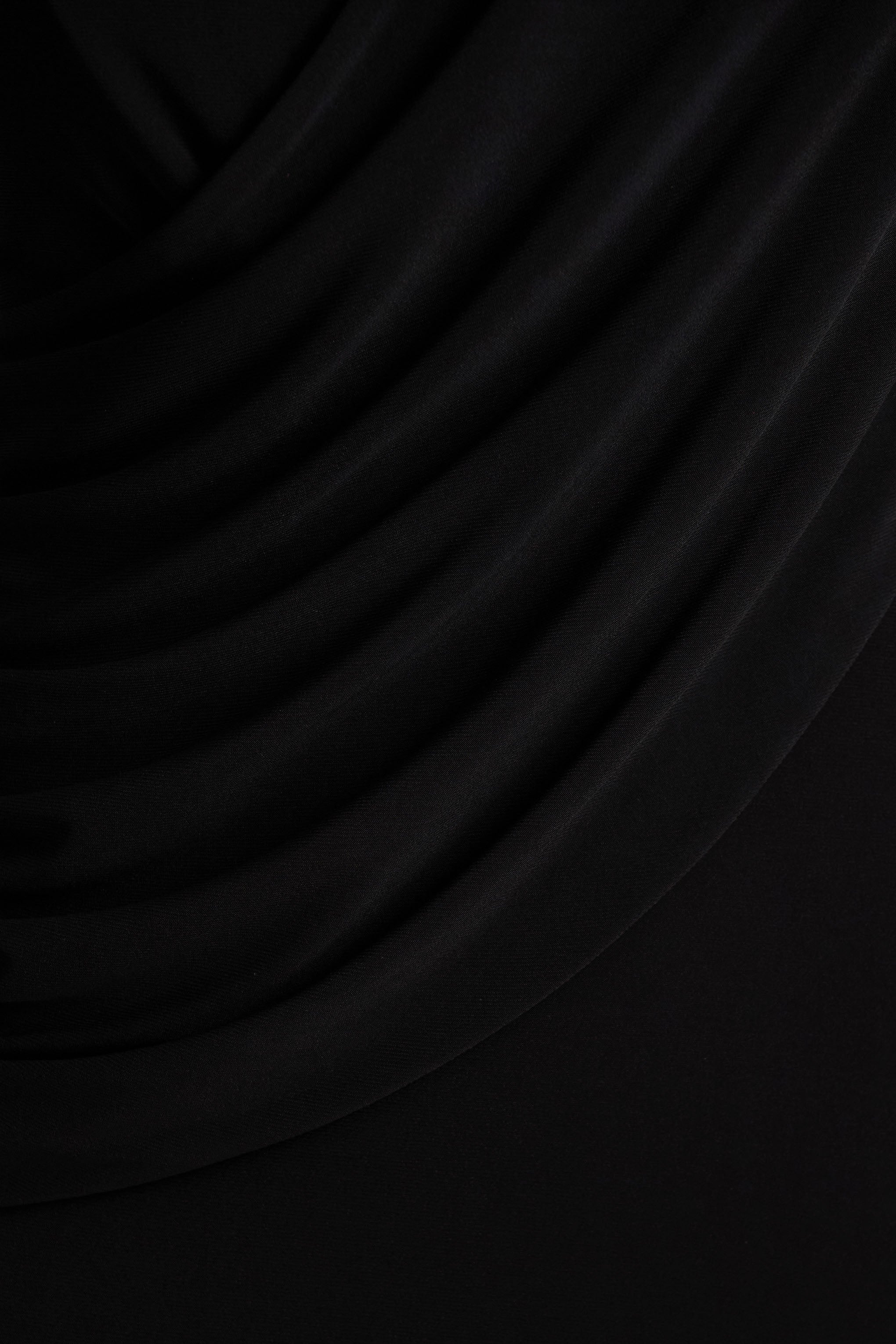 Daphira | Black Extreme-Plunge Neck Maxi Dress-Sowoom