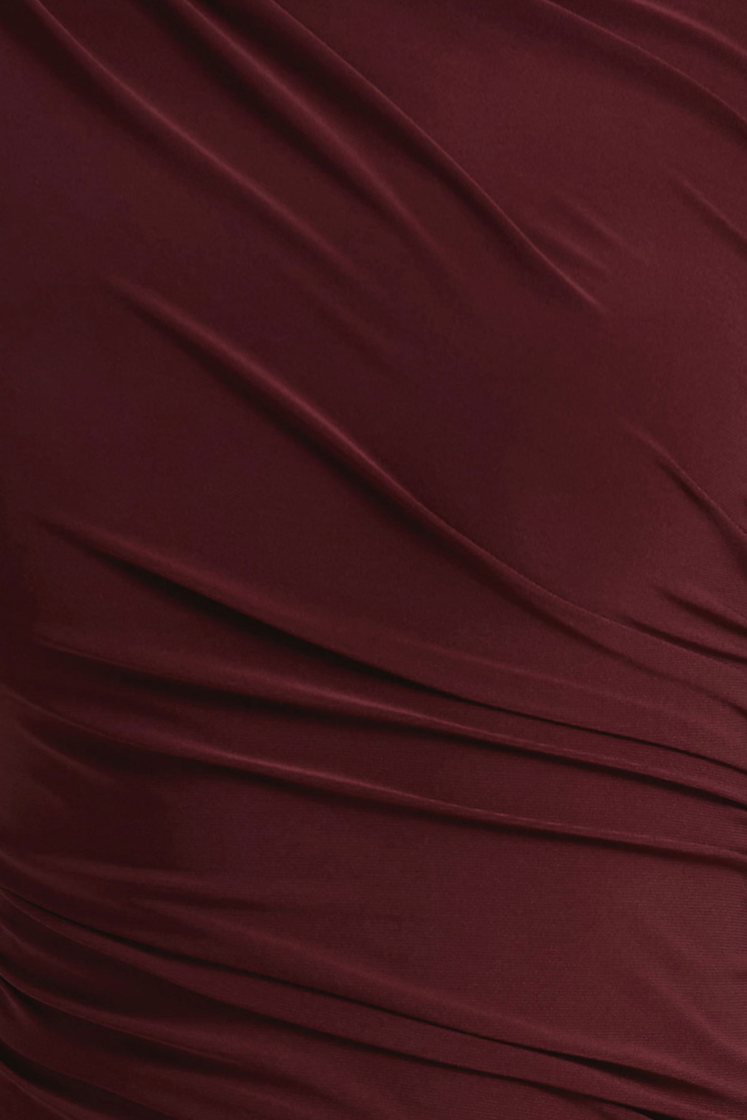 Hespera | Port High-Neck Long-Sleeve Gathered Maxi Dress-Sowoom