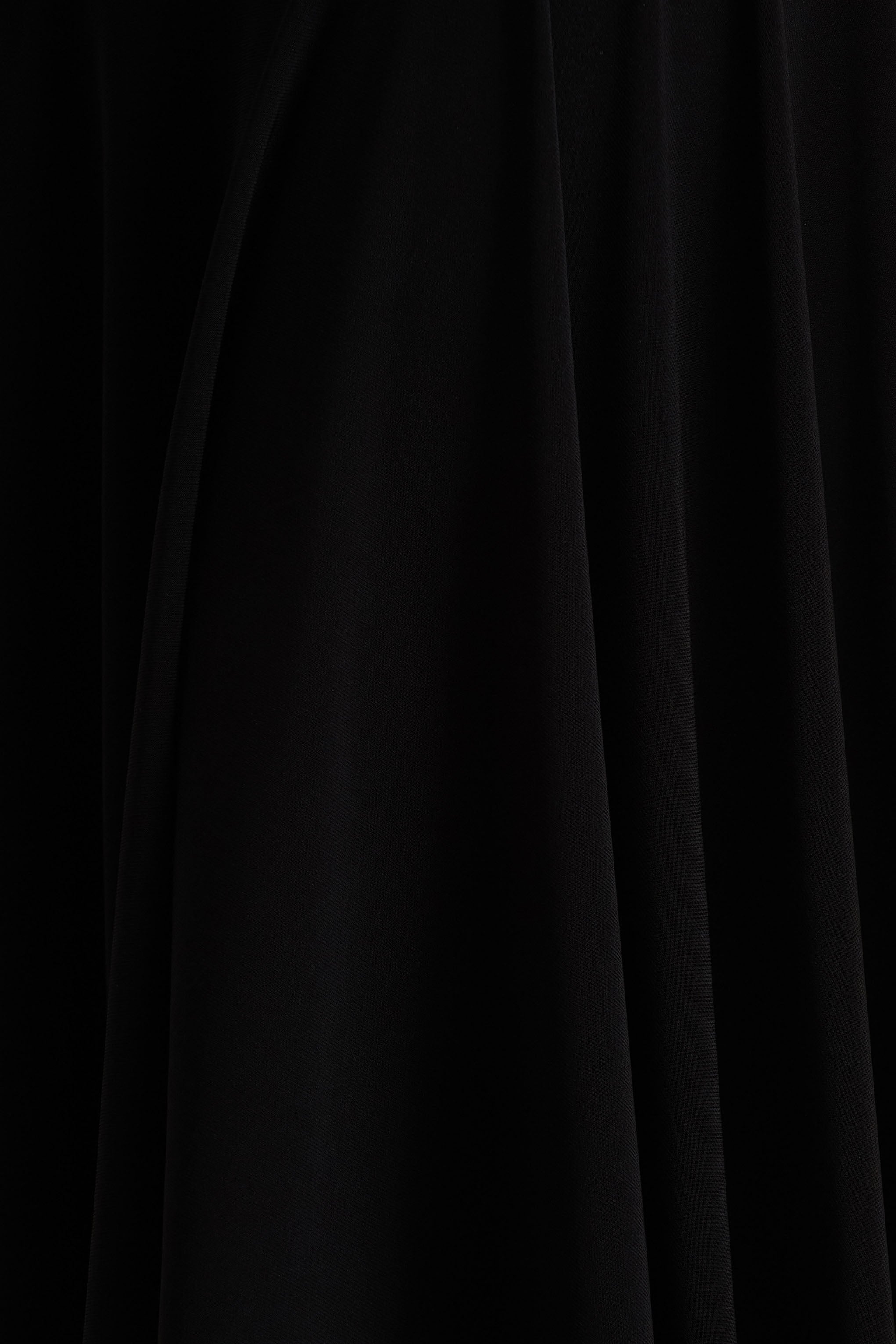 Isola | Black Asymmetric-Neck Midi Dress With Hanky-Hem-Sowoom