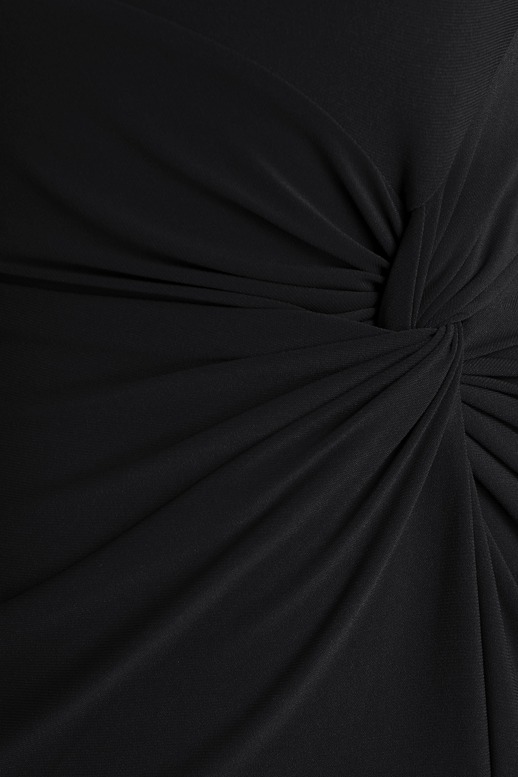 Claretta | Black Square Neck Twisted Maxi Dress With Cape Sleeves-Sowoom