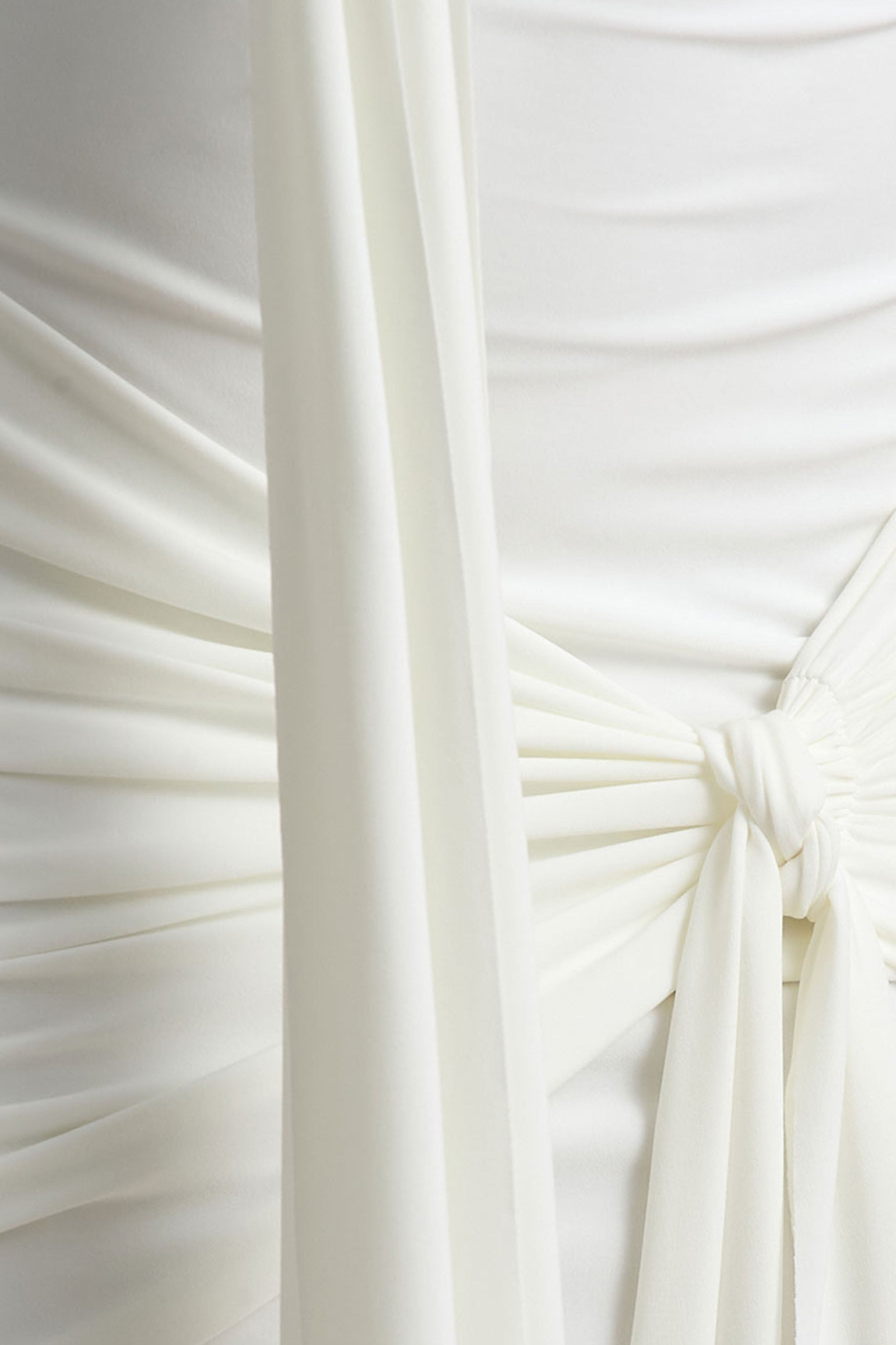 Essie | White Bardot Wrap Mini Dress With Sash Detail-Sowoom