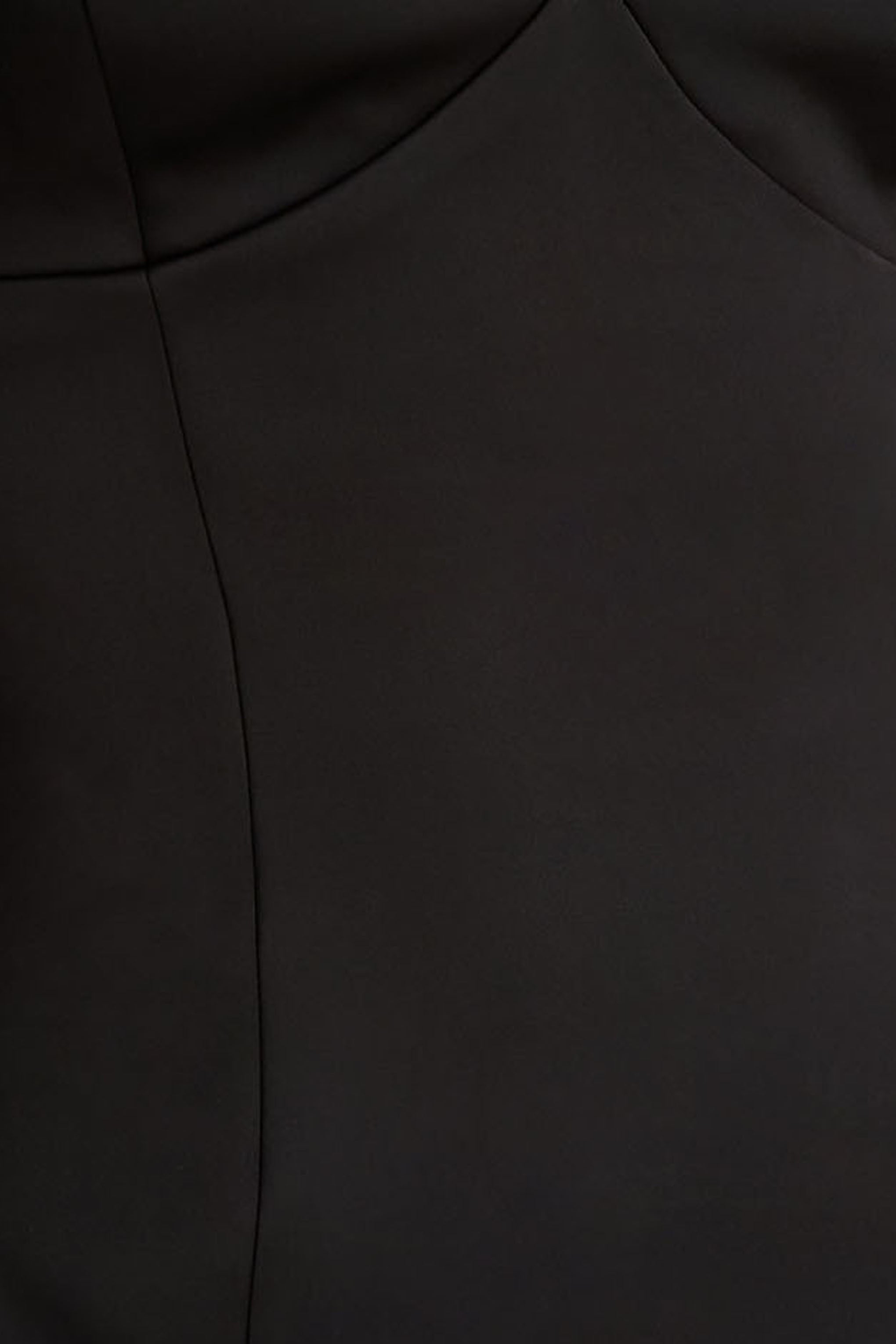 Elara | Black Satin Plunge-Neck Mini Dress-Sowoom