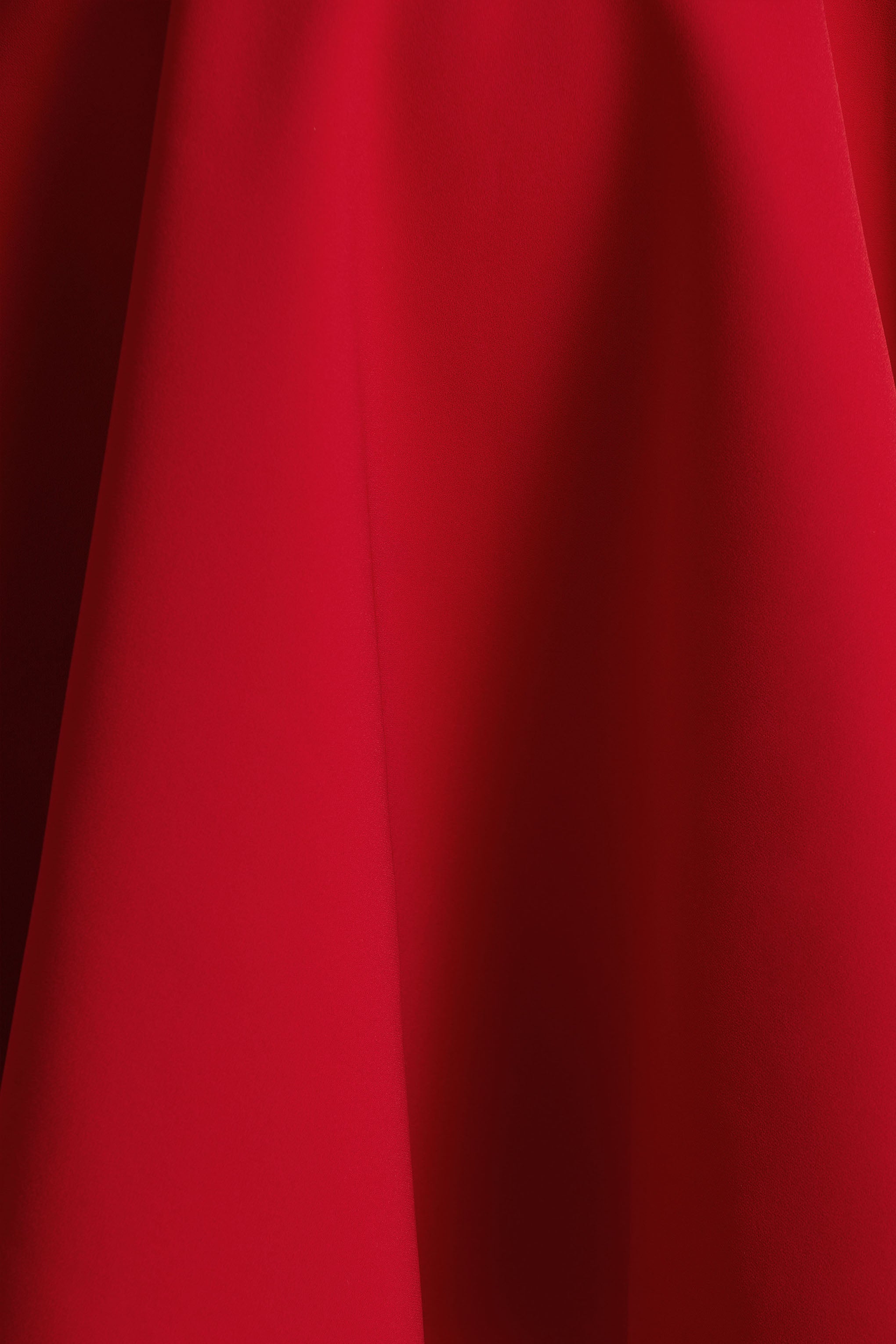 Astonish | Red Long-Sleeve Embellished Square-Neck Mini Dress With Volume Skirt-Sowoom