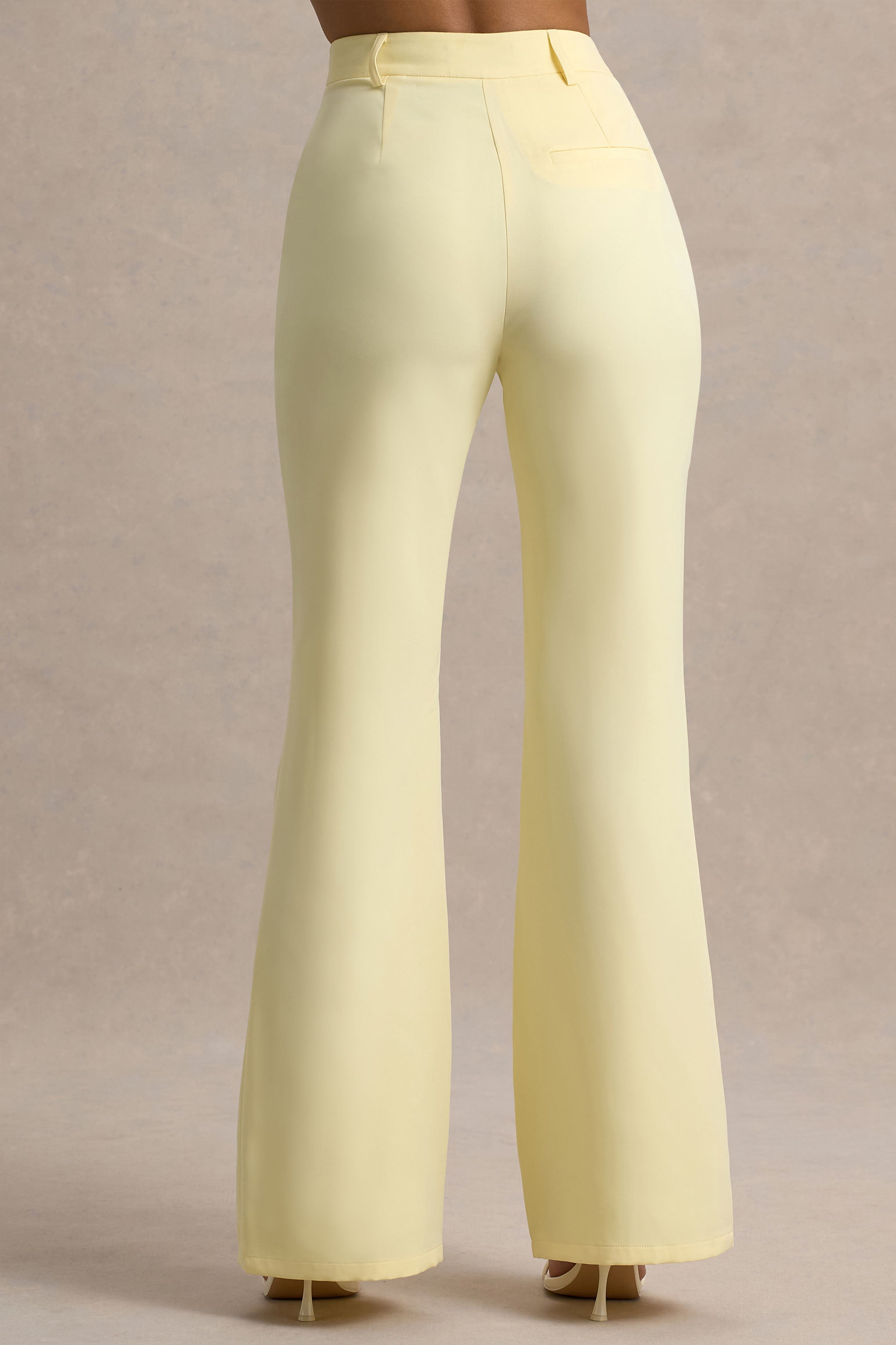 Jada | Lemon Tailored Flared-Leg Trousers-Sowoom