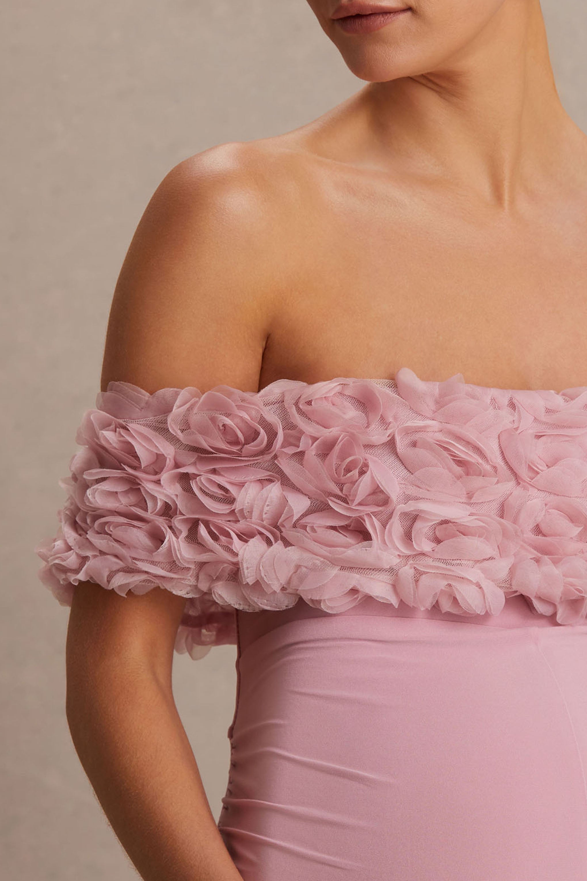 Sallow | Pink Floral Bardot Maternity Jumpsuit-Sowoom