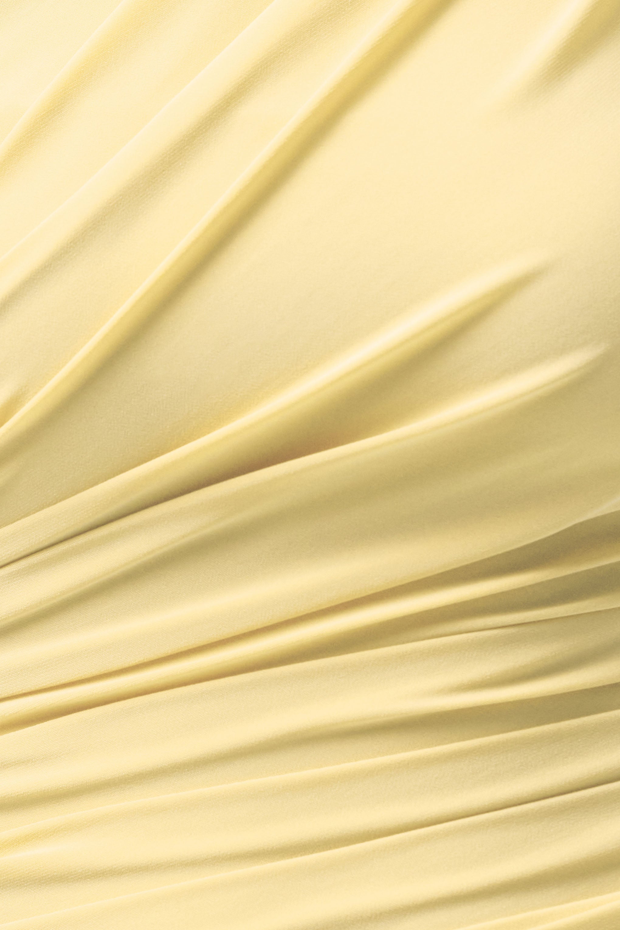 Mardi | Lemon Asymmetric Maxi Dress With Ruching-Sowoom