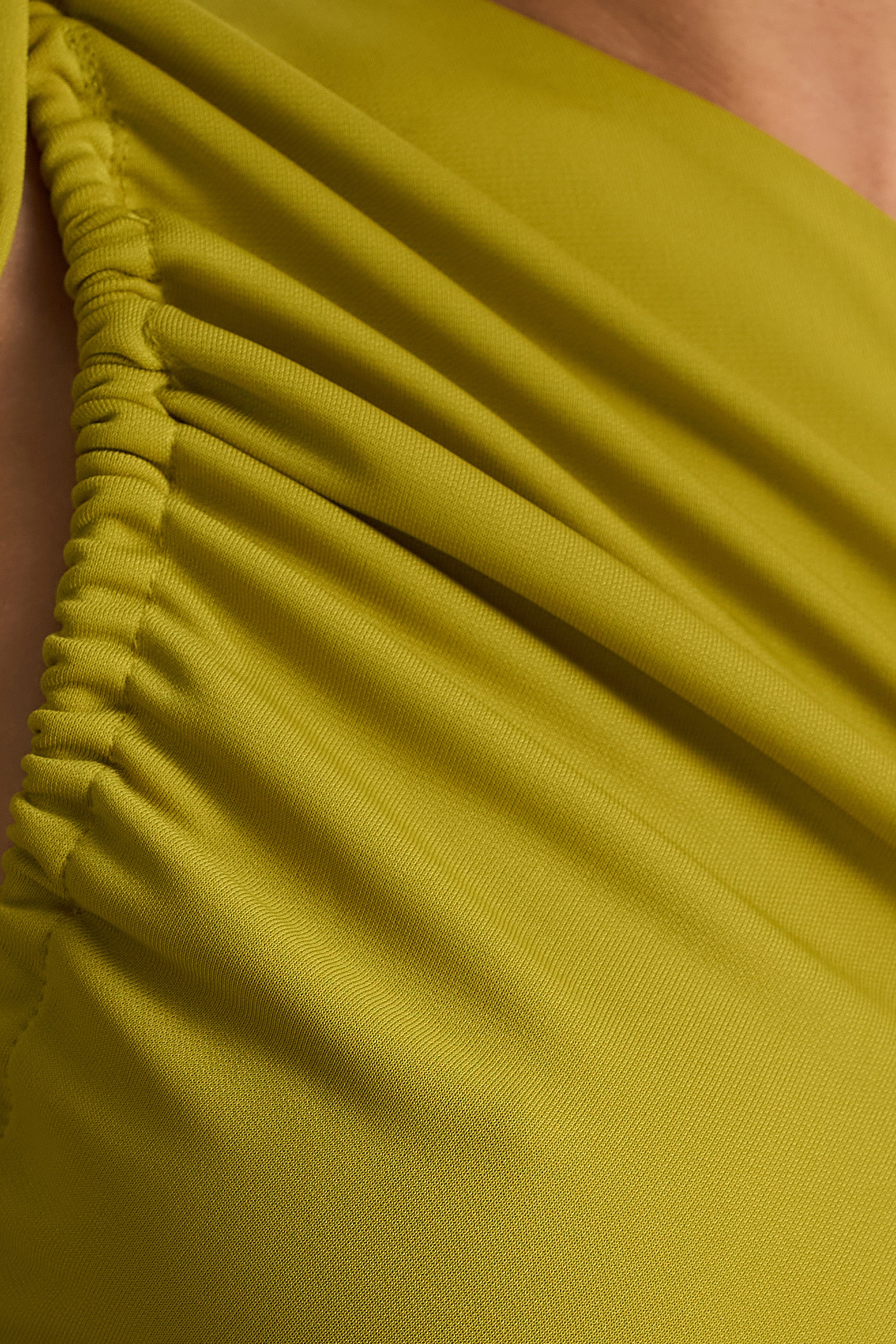 Bella | Green Asymmetric Top With Ruched Detail-Sowoom