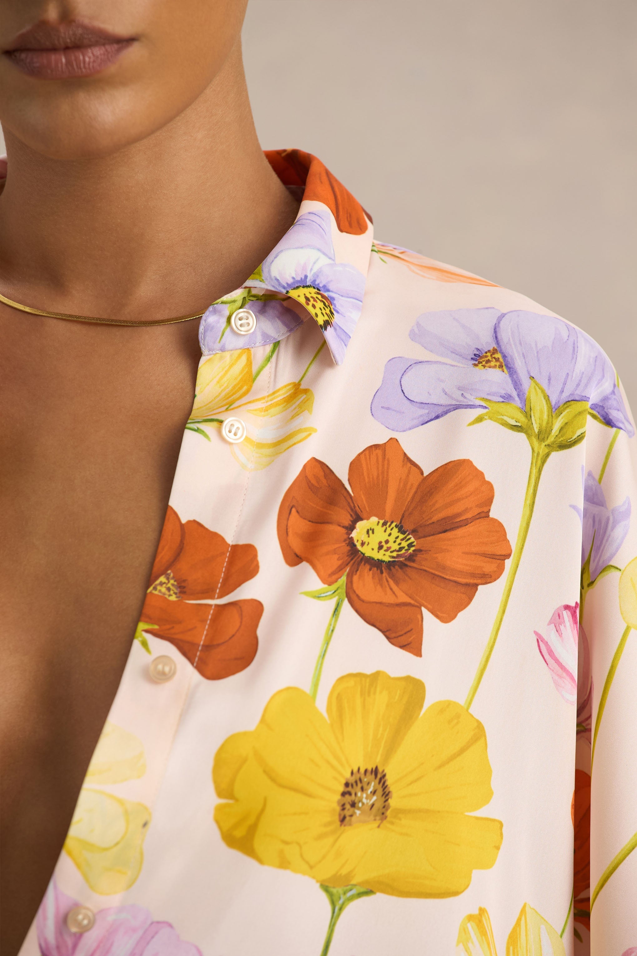 Lolite | Bright Floral Print Long-Sleeve Shirt-Sowoom