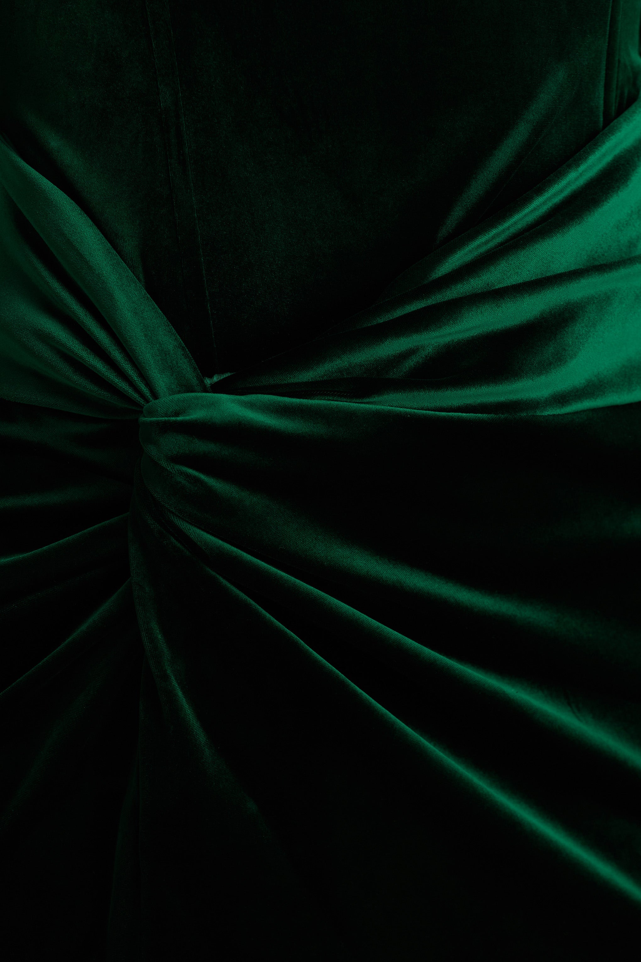 Fay | Bottle Green Velvet Corset Style Knot Maxi Dress-Sowoom