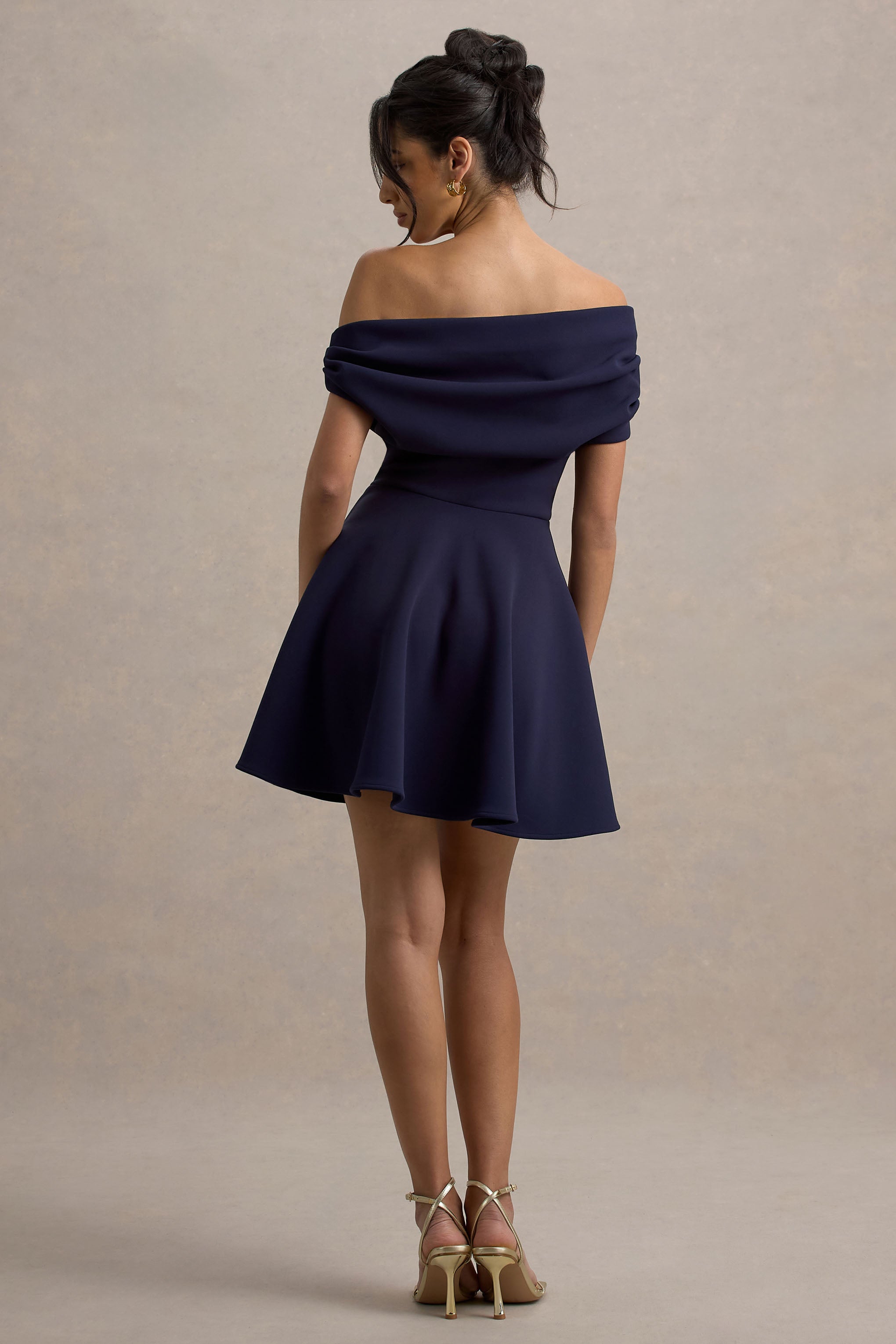 Agnes | Navy One-Shoulder Mini Dress-Sowoom