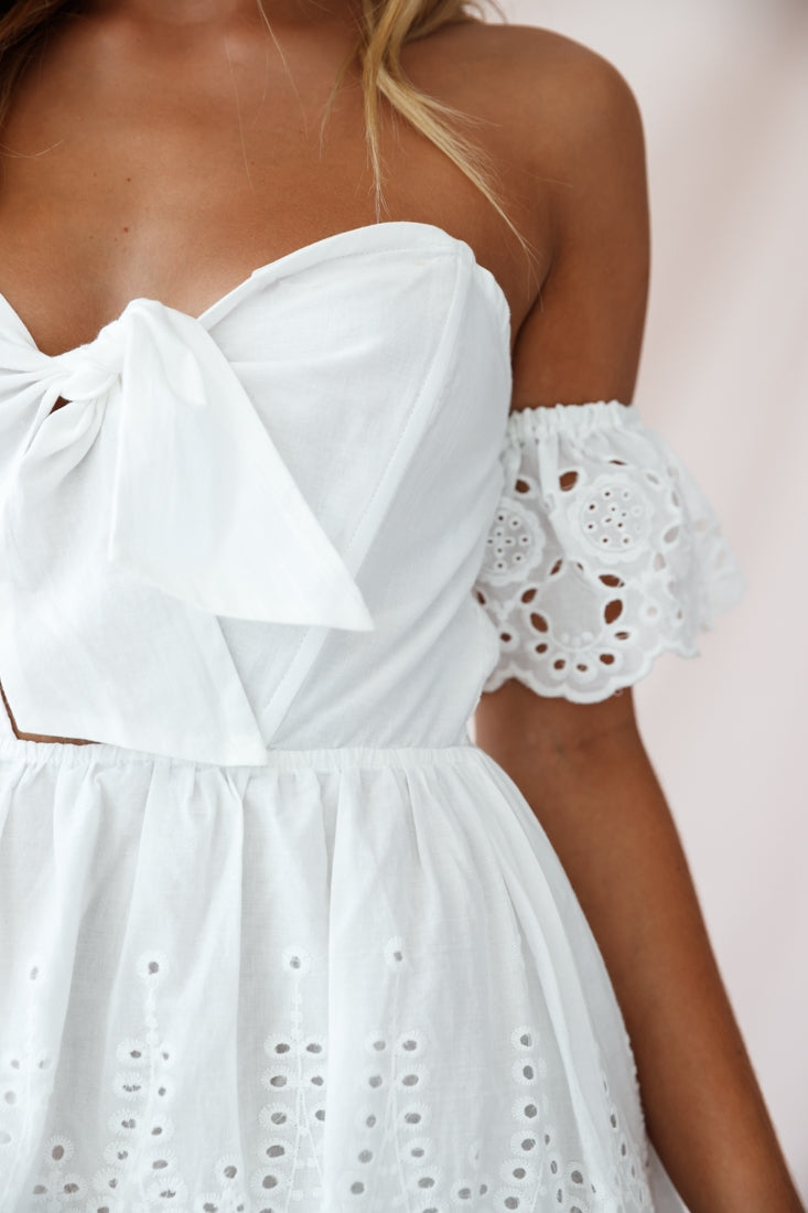 Chiara Off-Shoulder Sweetheart Neckline Dress White-Maymioy