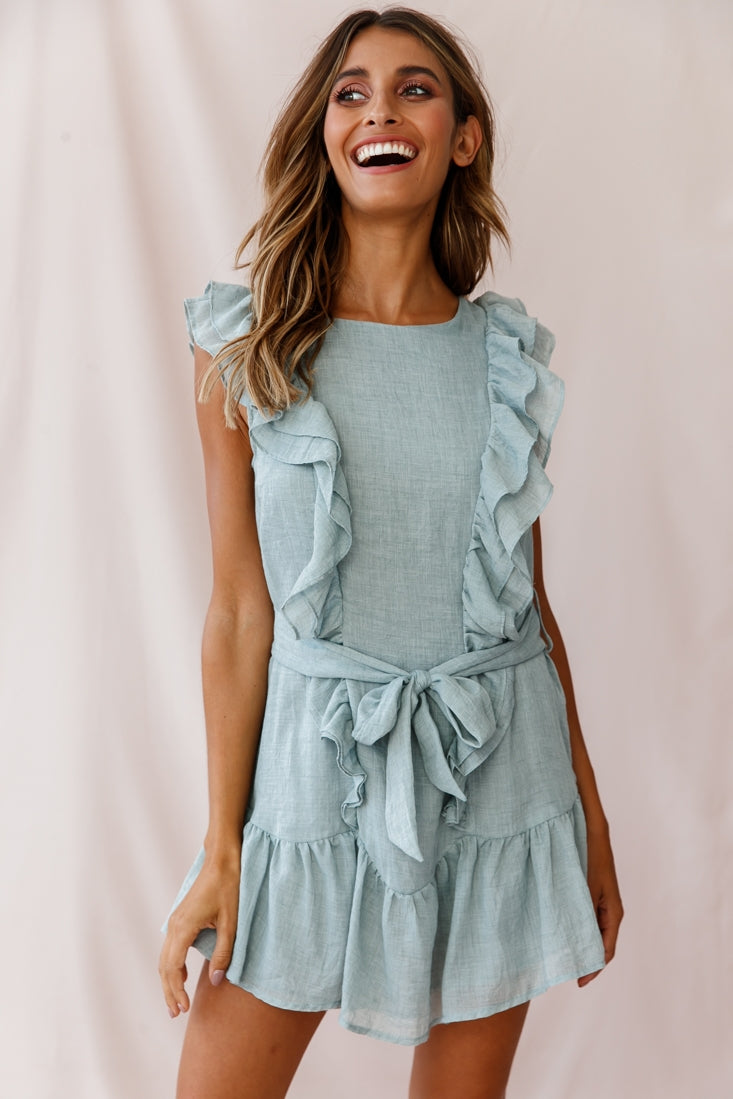 Easy Breezy Sleeveless Swing Dress Sage-Maymioy