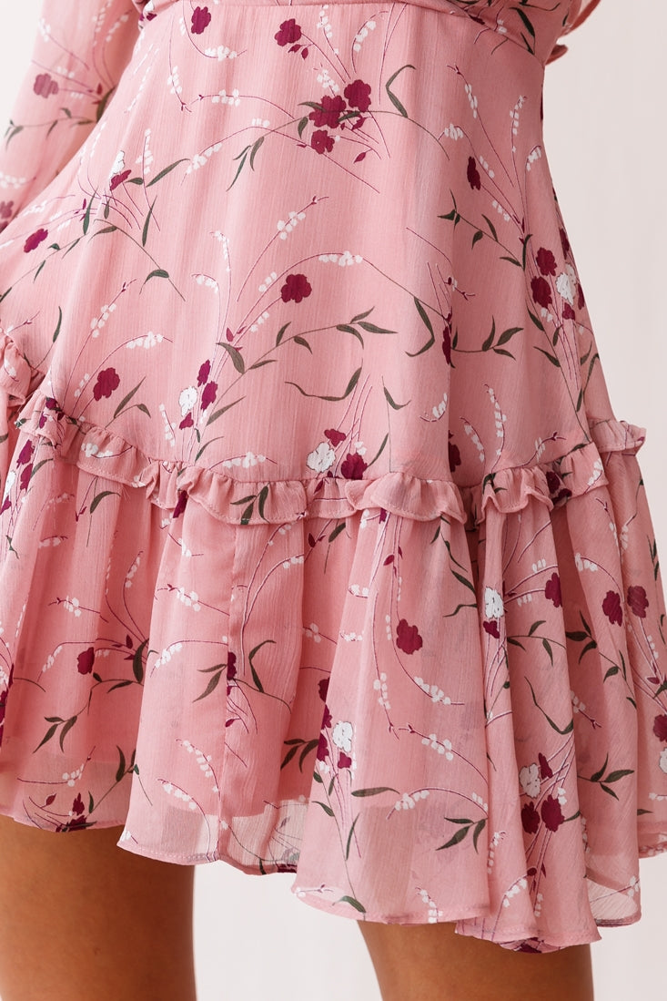Brentwood Lace Up Babydoll Dress Rose-Maymioy