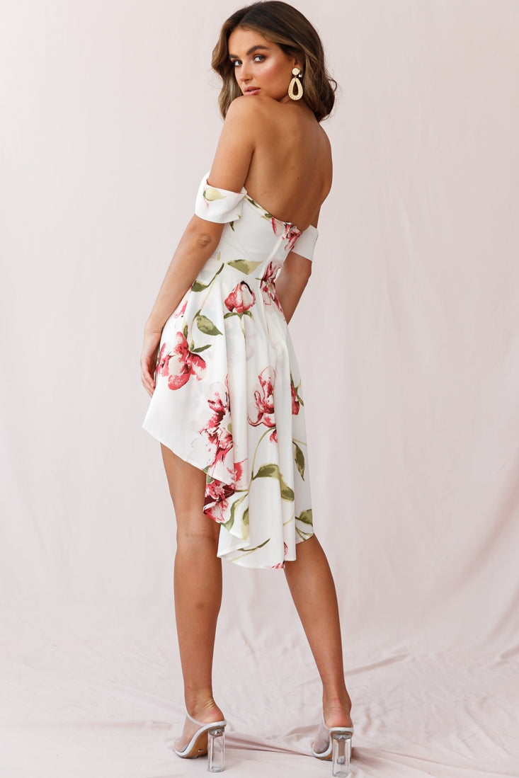 Jessa High-low Summer Brunch Romper Off White-Maymioy