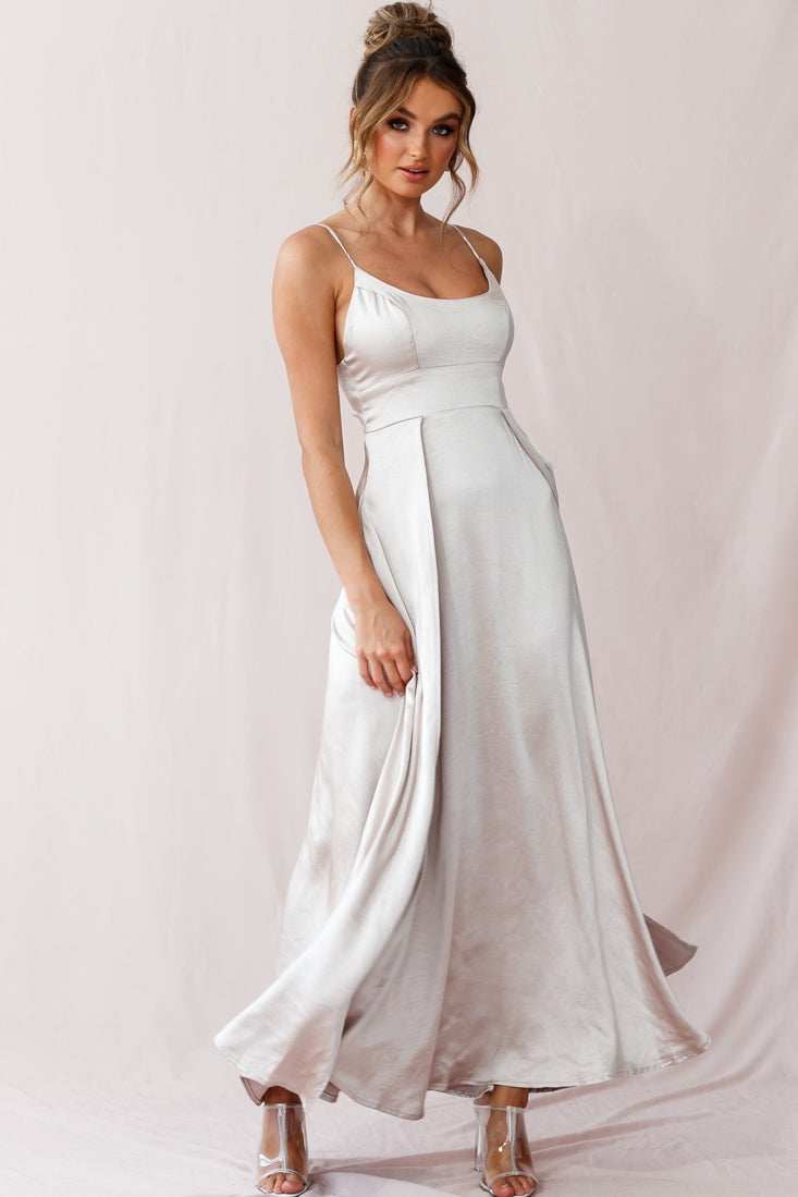 Joanne Empire Waist Maxi Dress Champagne-Maymioy