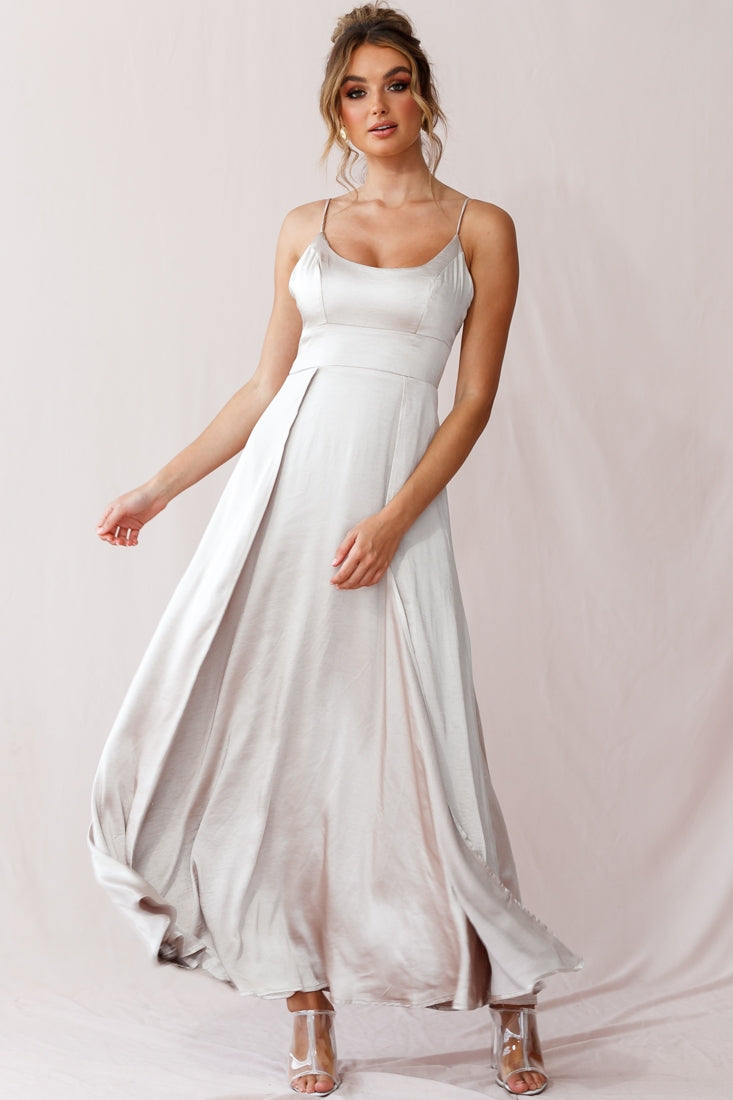Joanne Empire Waist Maxi Dress Champagne-Maymioy