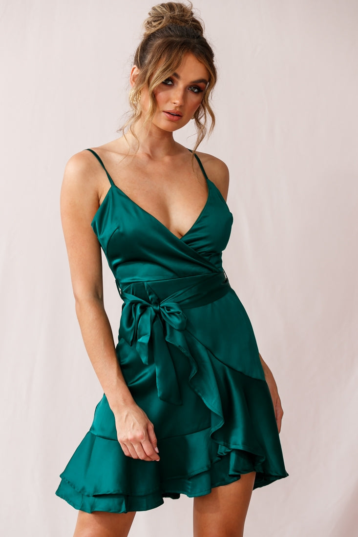 Khandi Flowy Date Night Dress Green Jade-Maymioy
