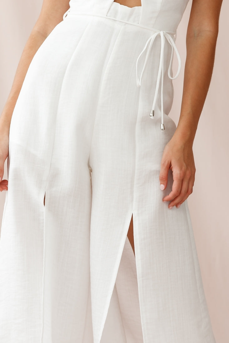 Charlie Structured Wide Leg Jumpsuit White-Maymioy
