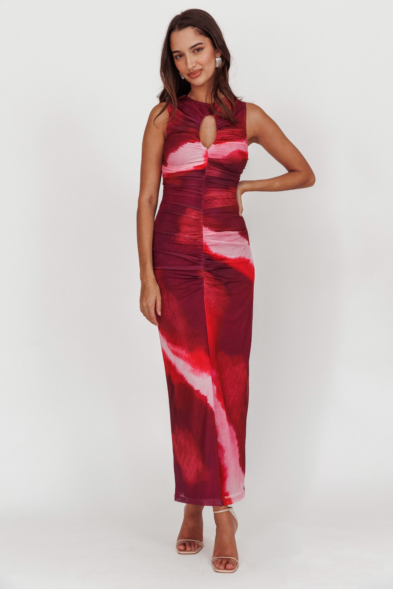 Star Keeper Bodycon Keyhole Maxi Dress Purple-Maymioy