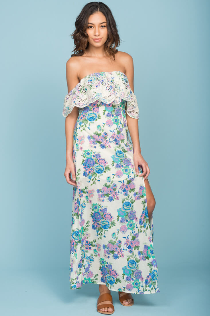 Tia Bohemian Wanderlust Dress Beige-Maymioy