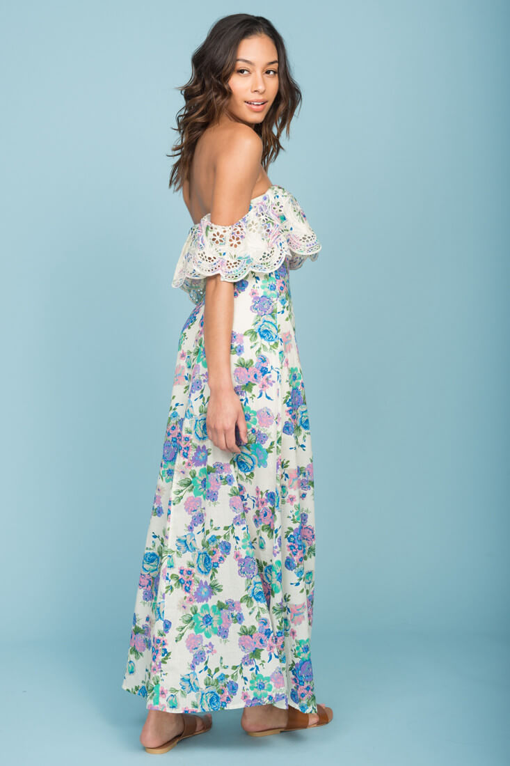 Tia Bohemian Wanderlust Dress Beige-Maymioy