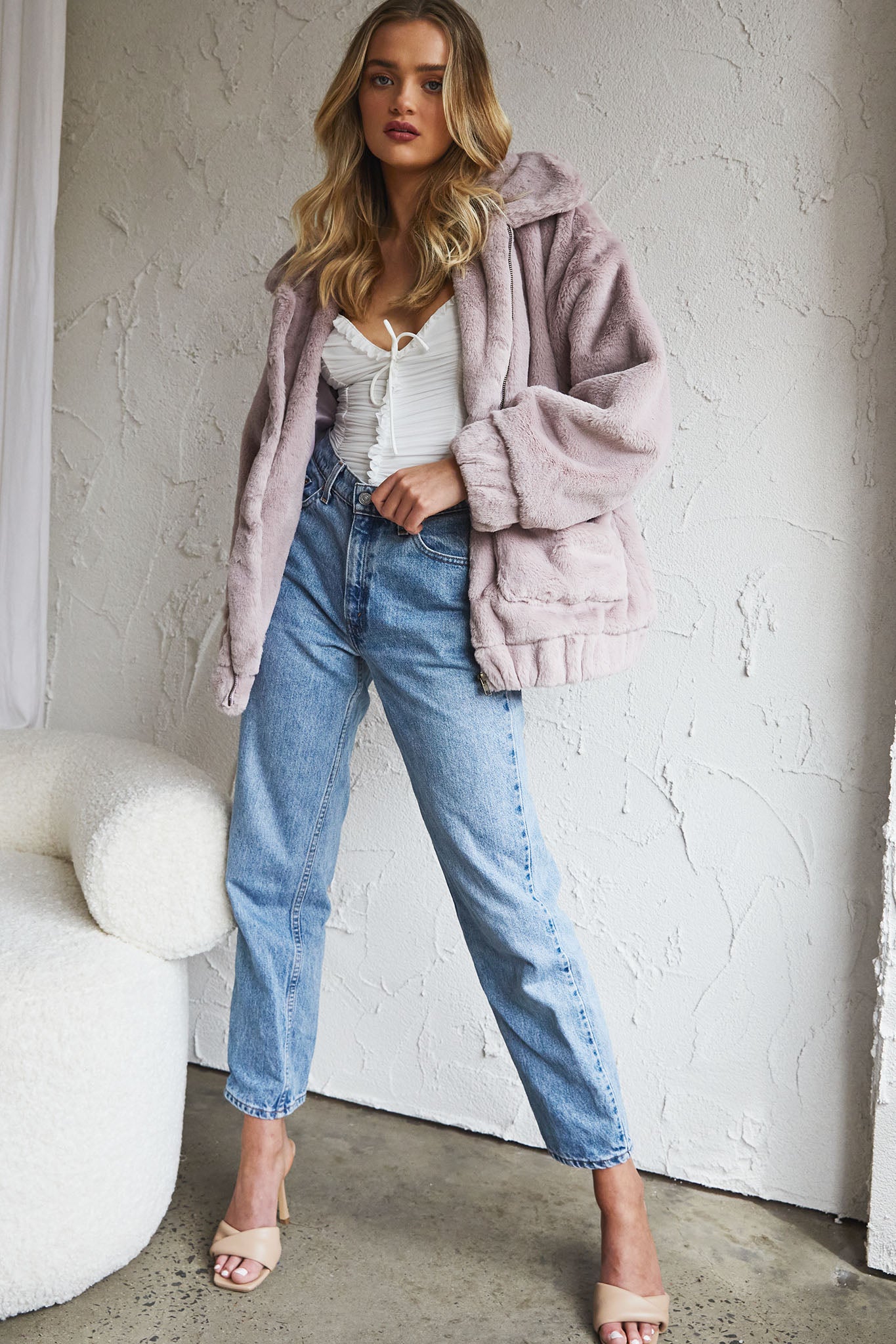 Chamonix Collared Zip Front Jacket Mauve-Maymioy