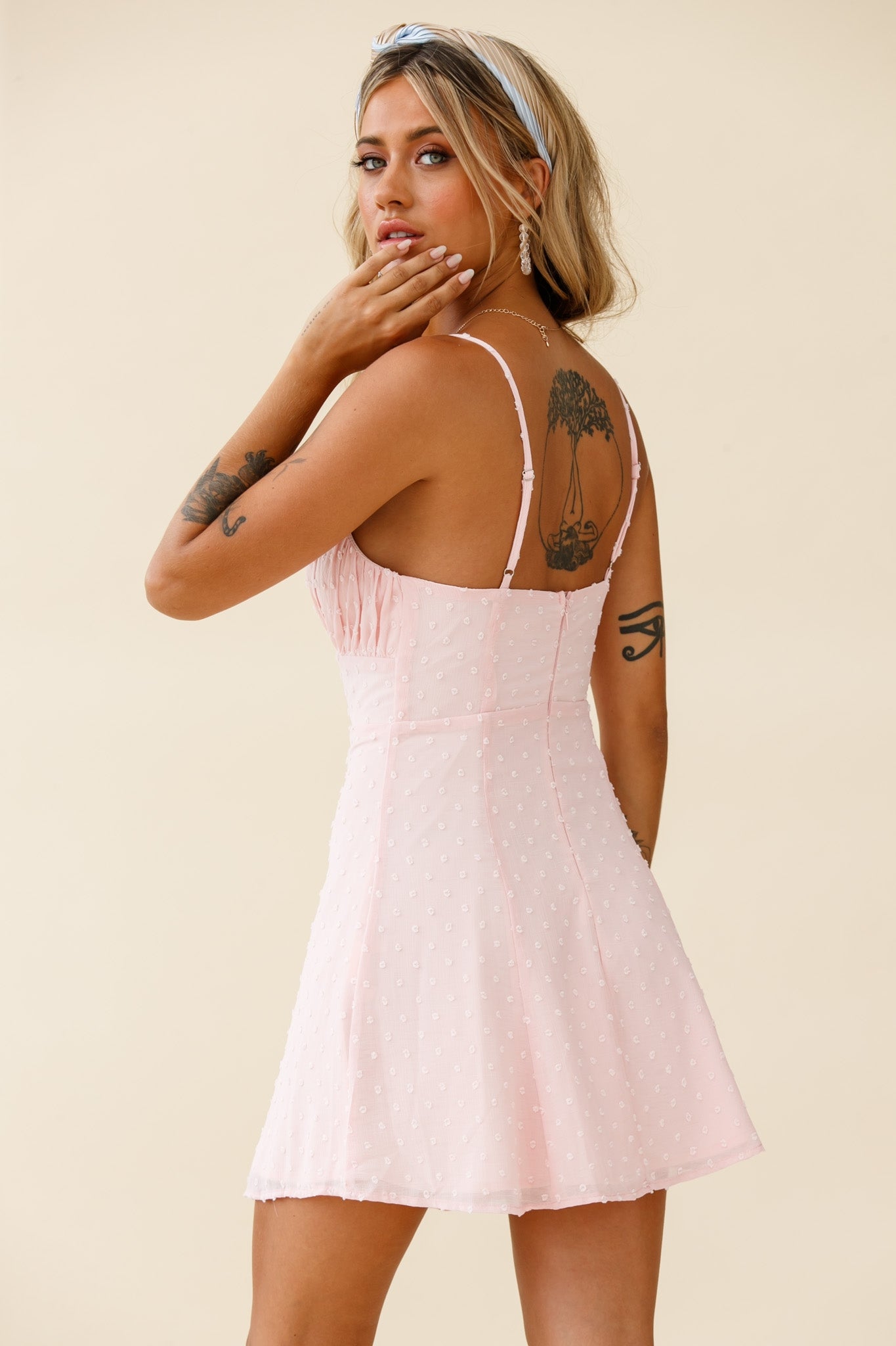 Good Morning Angel Ruched Bust A-Line Dress Pink-Maymioy