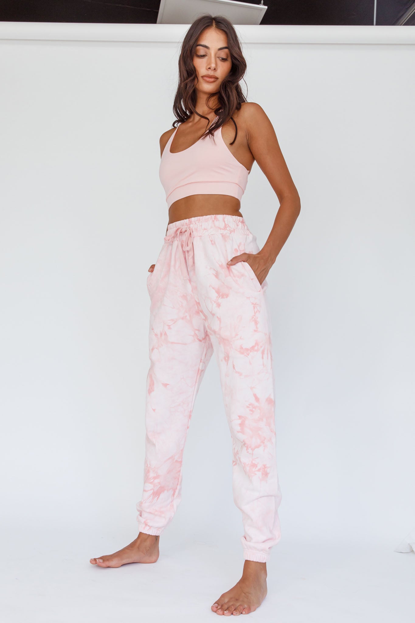Take It Easy Jogger Track Pants Pink-Maymioy