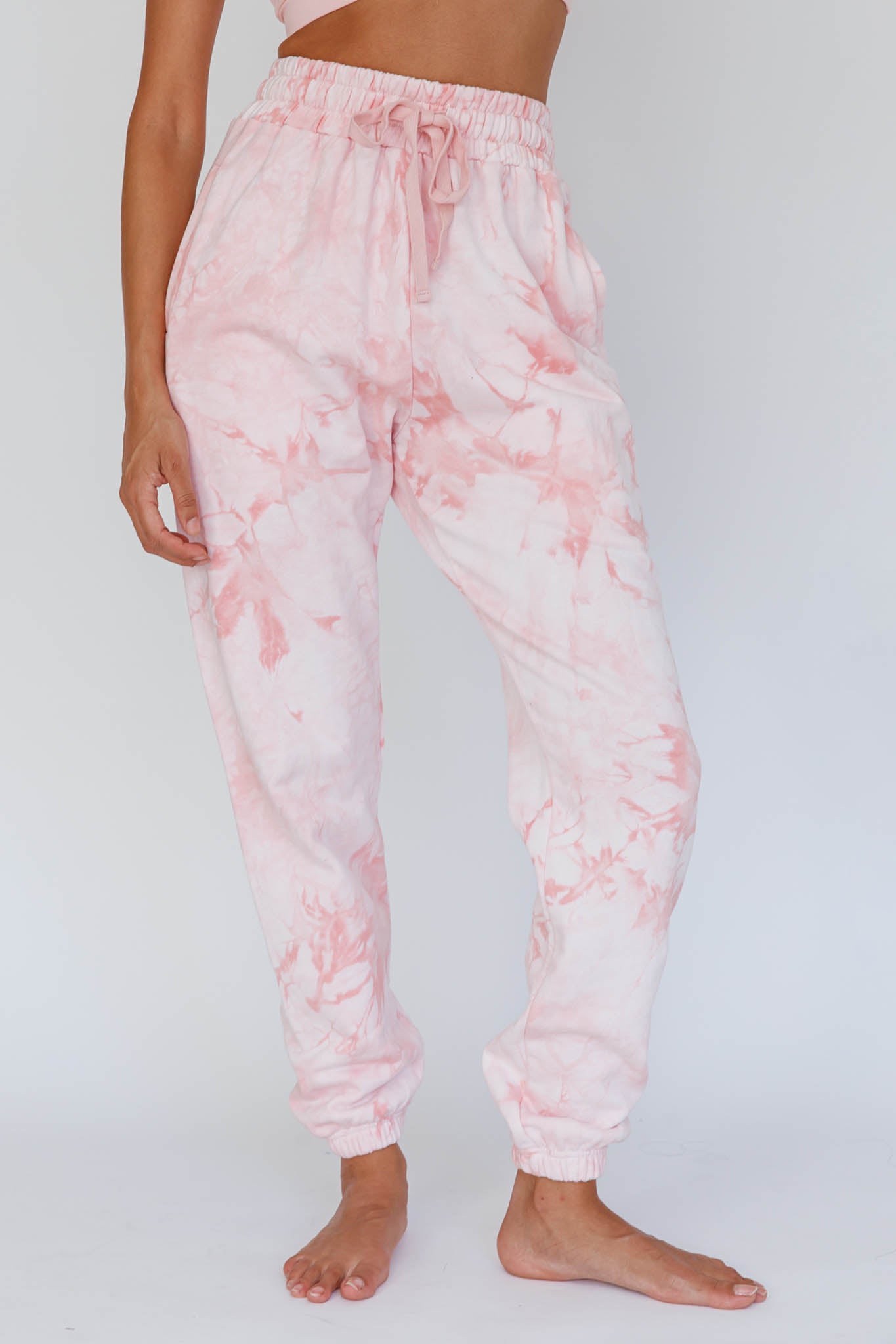 Take It Easy Jogger Track Pants Pink-Maymioy