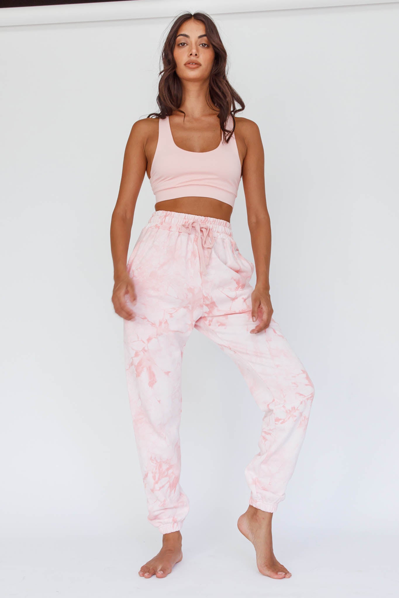 Take It Easy Jogger Track Pants Pink-Maymioy