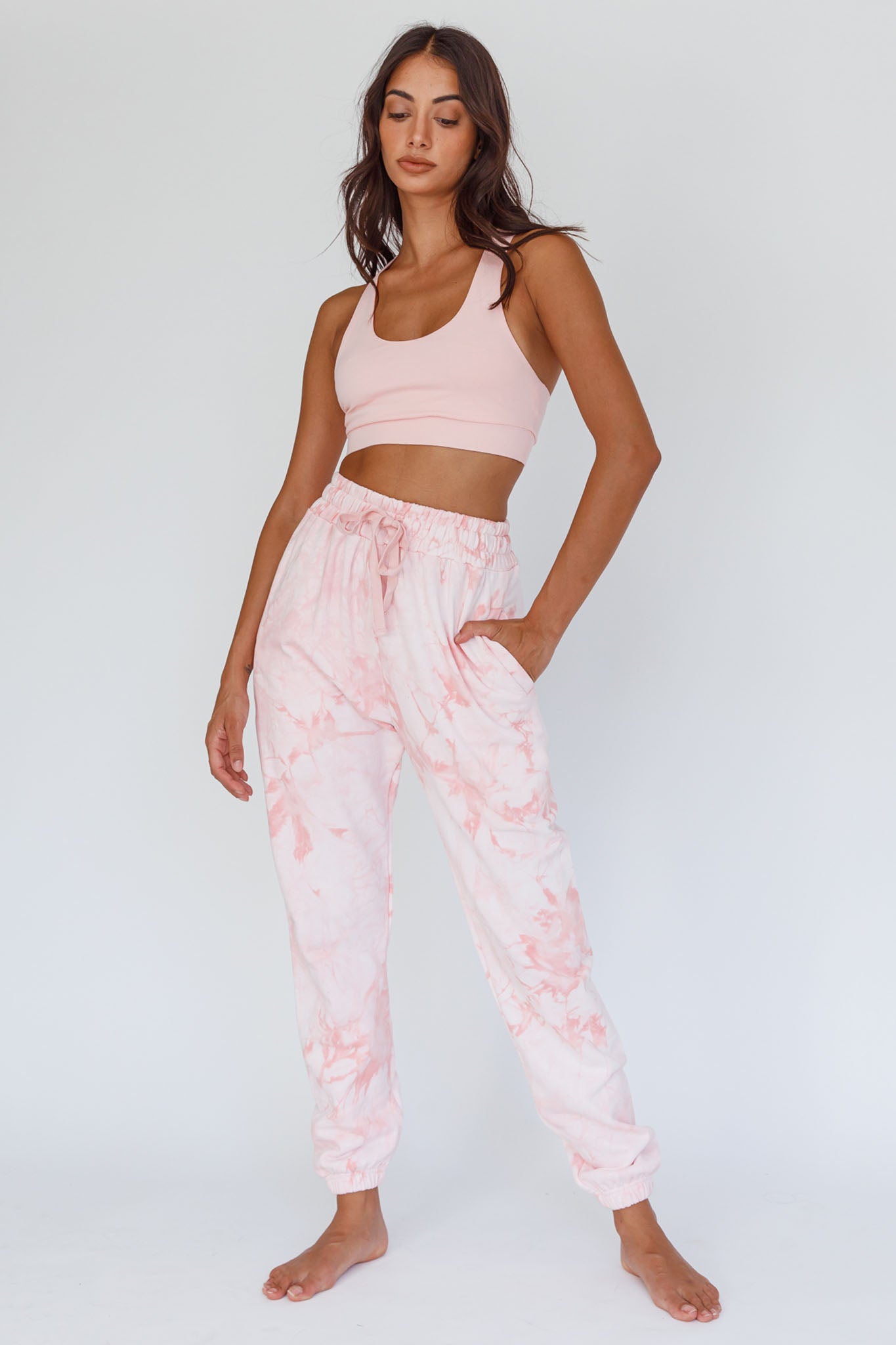 Take It Easy Jogger Track Pants Pink-Maymioy