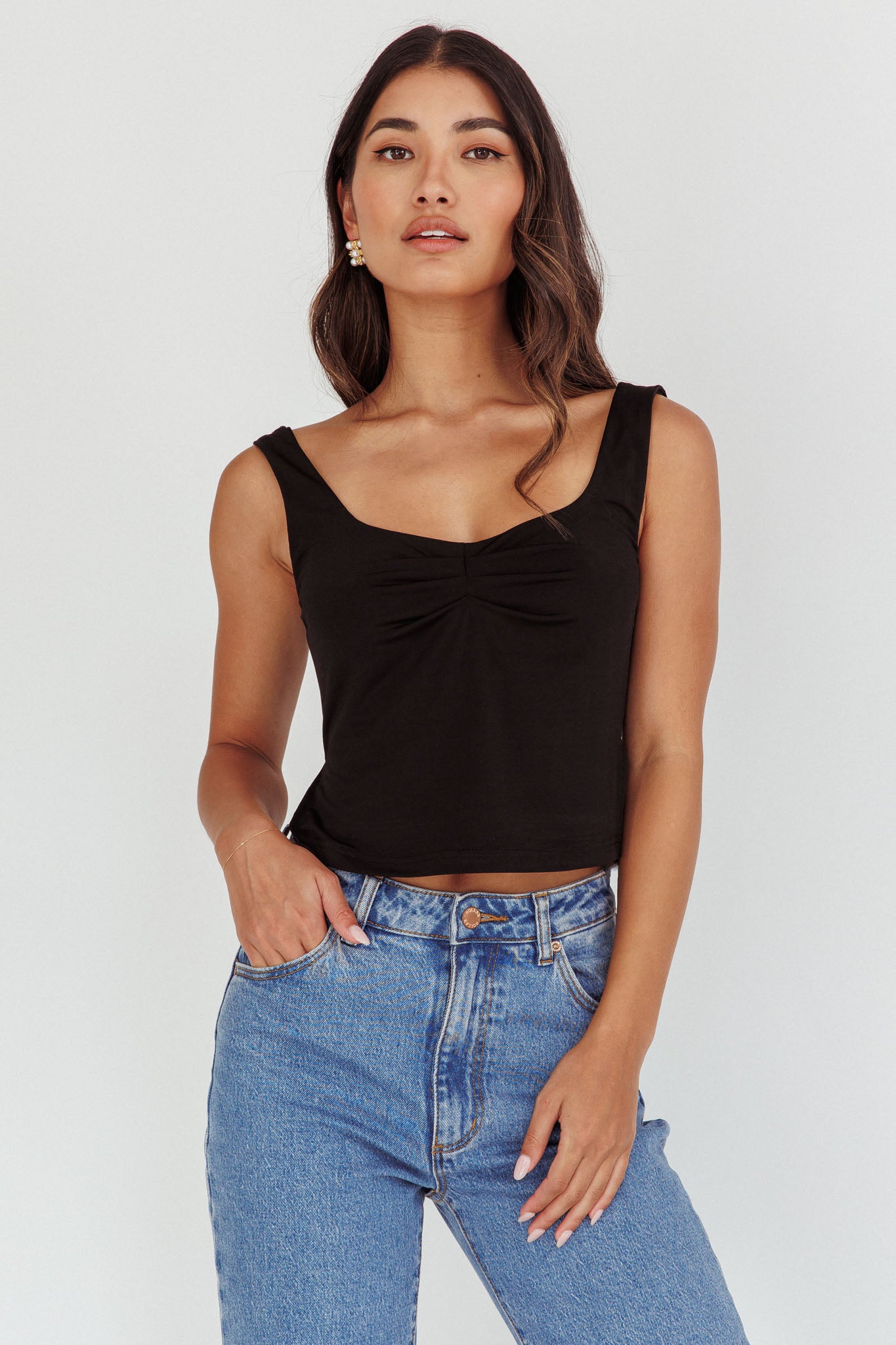 Tricia Pintuck Bust Top Black-Maymioy