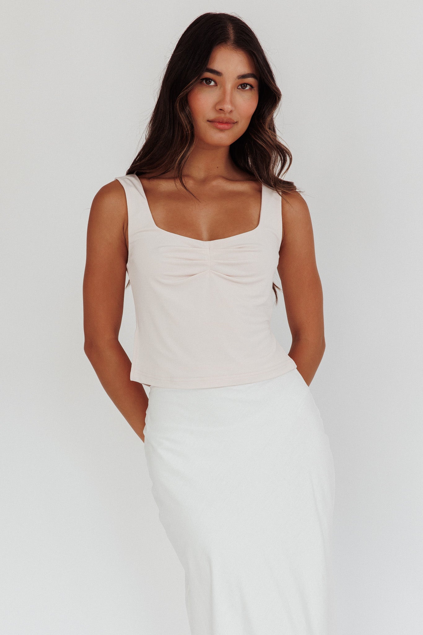 Tricia Pintuck Bust Top Bone-Maymioy