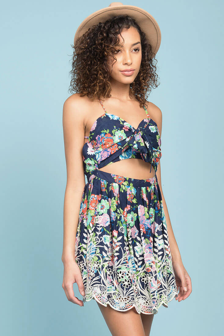 Splash Beach Dress Navy-Maymioy
