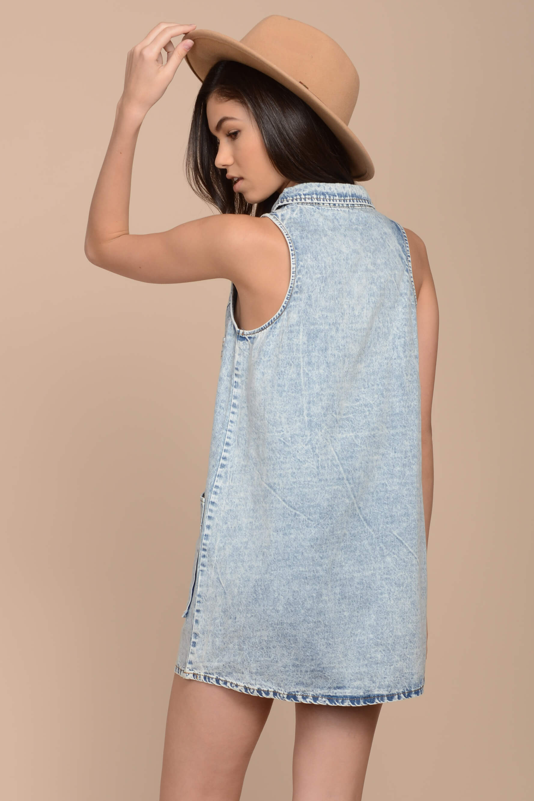 Harlow Stretchy Denim Dress-Maymioy