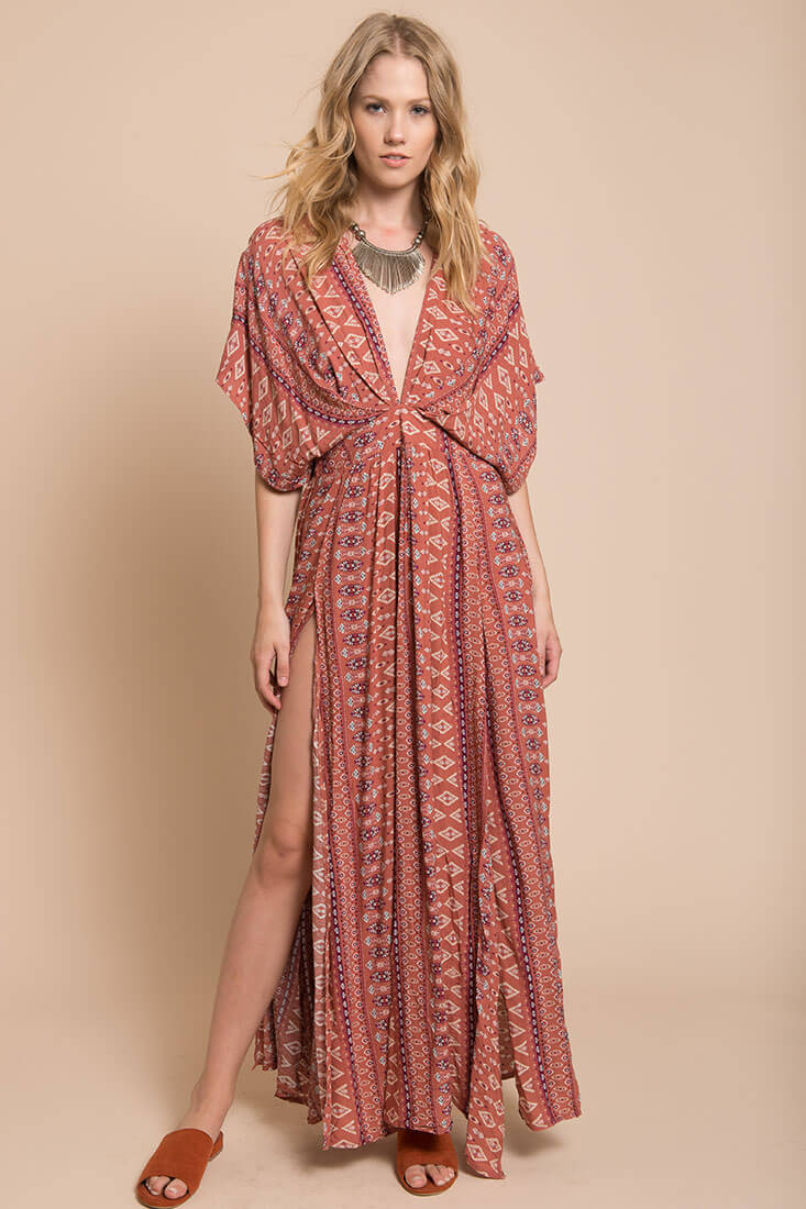 Libby Maxi Dress Rust-Maymioy
