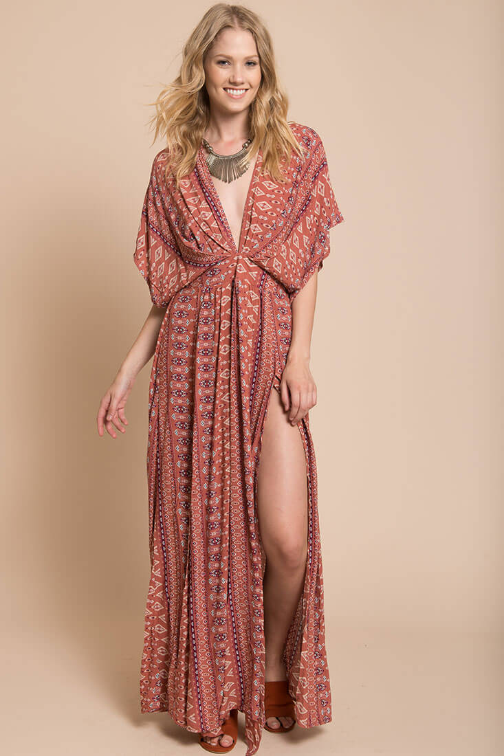Libby Maxi Dress Rust-Maymioy