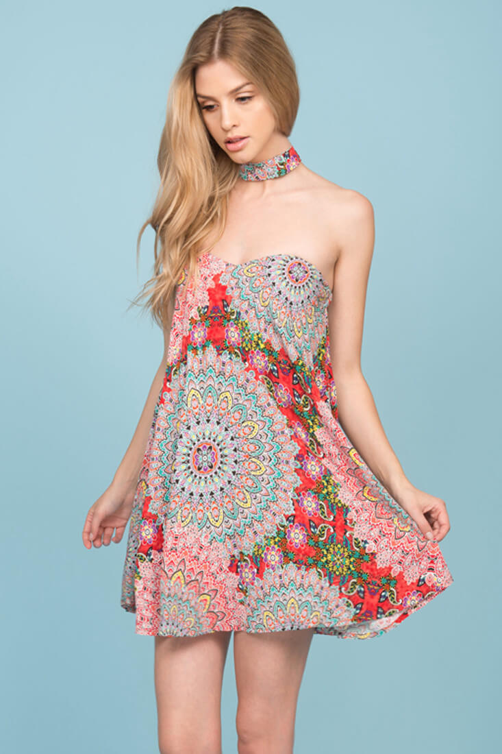 Delia Festival Dress Red-Maymioy