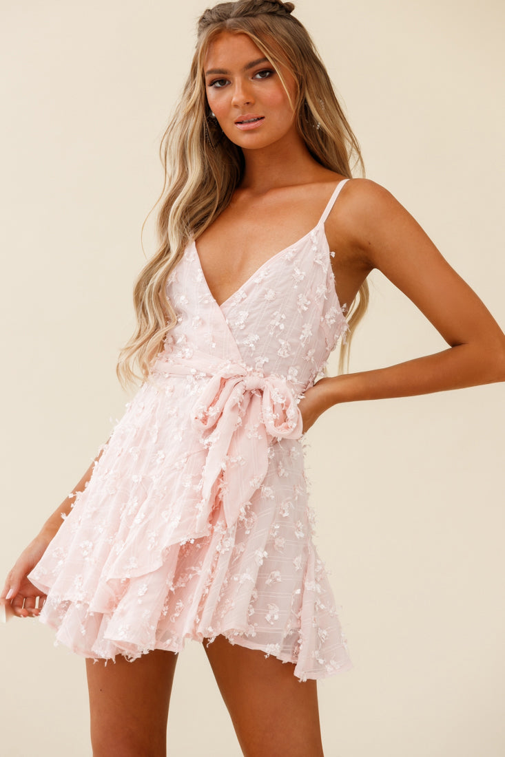 Sheri Embellished Chiffon Dress Pink-Maymioy
