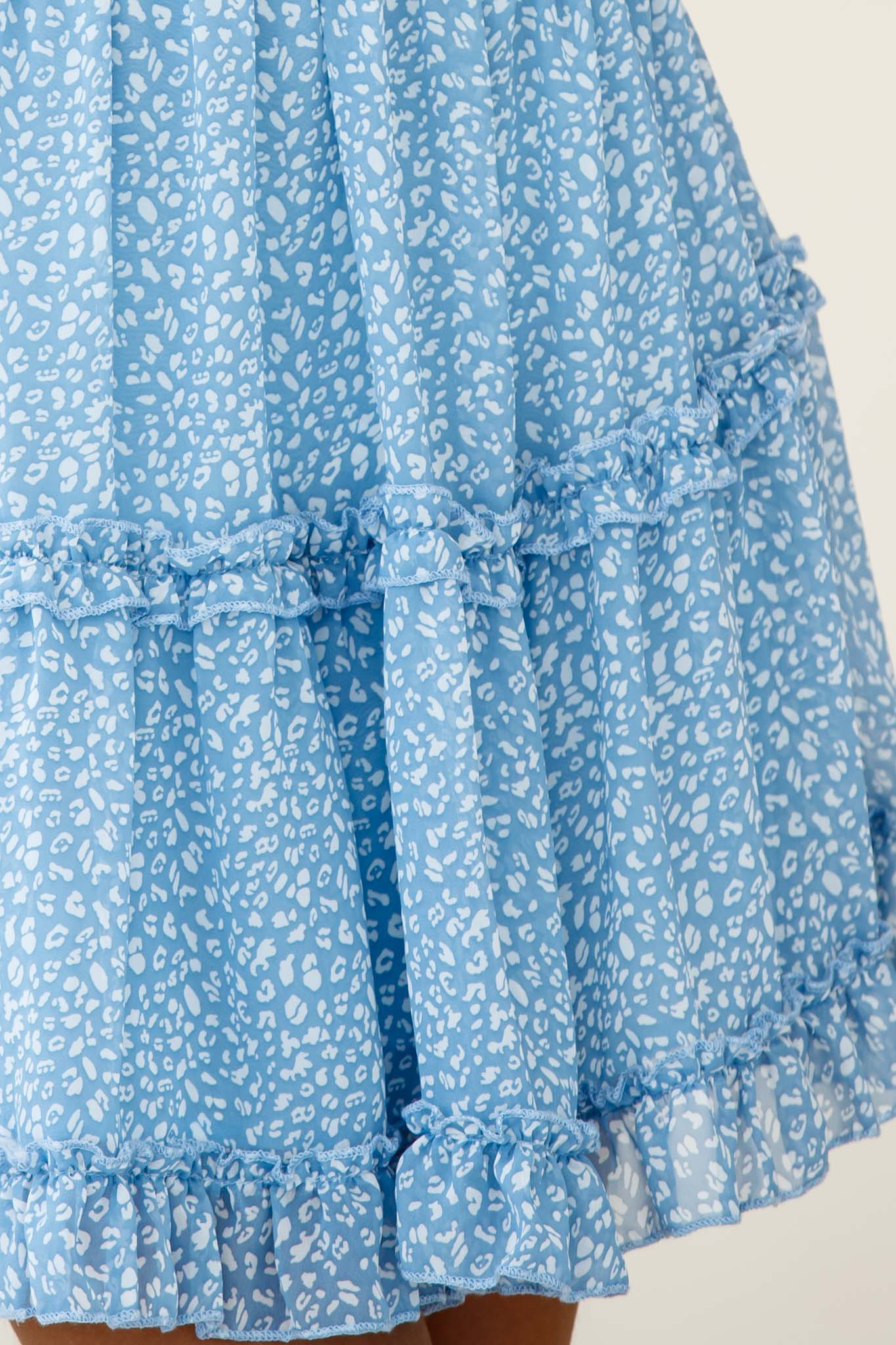 Laney Low Back Cami Strap Dress Speckle Print Blue-Maymioy