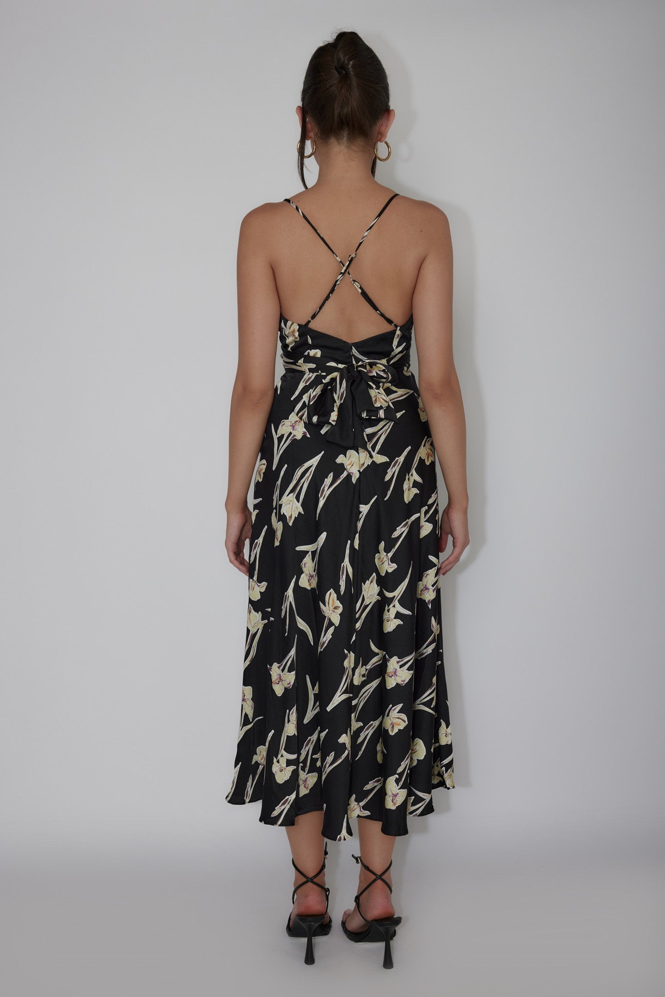 Linka Cami Strap Midi Dress Orchid Black-Maymioy