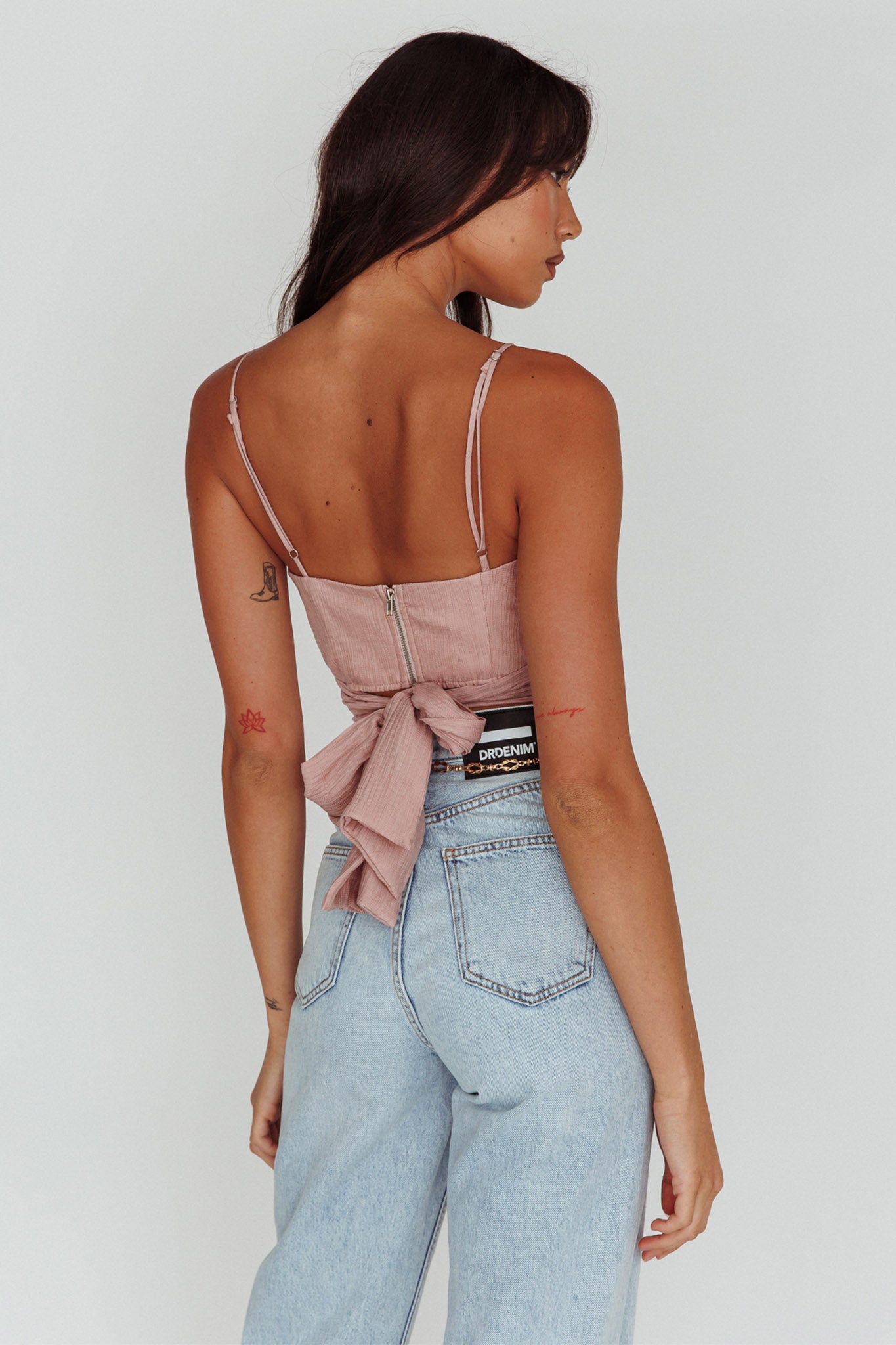 Linka Cami Strap Crop Top Blush-Maymioy