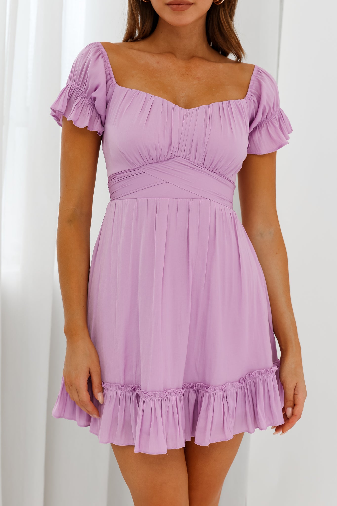 Linka Off-Shoulder Tie Back Dress Lilac-Maymioy