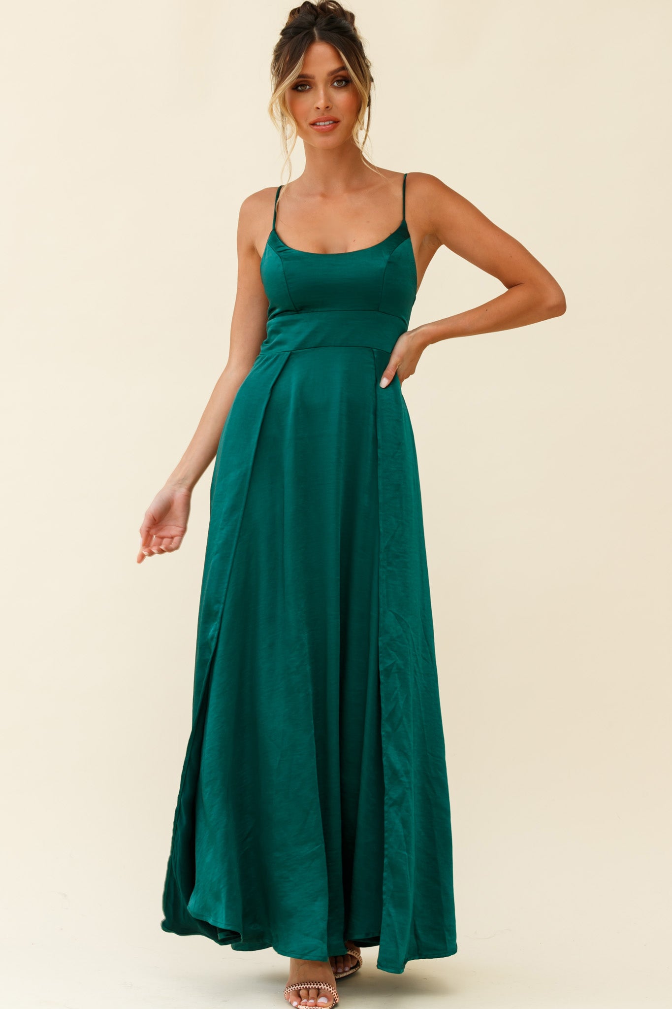Joanne Empire Waist Maxi Dress Jade-Maymioy