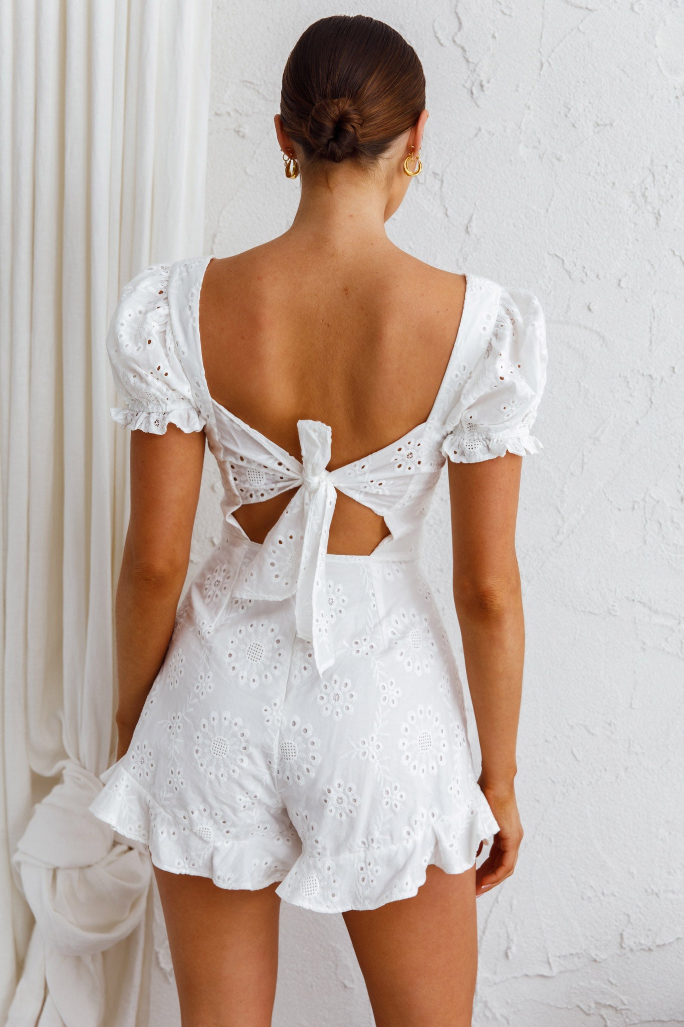 Love Like This Tied Back Romper White-Maymioy