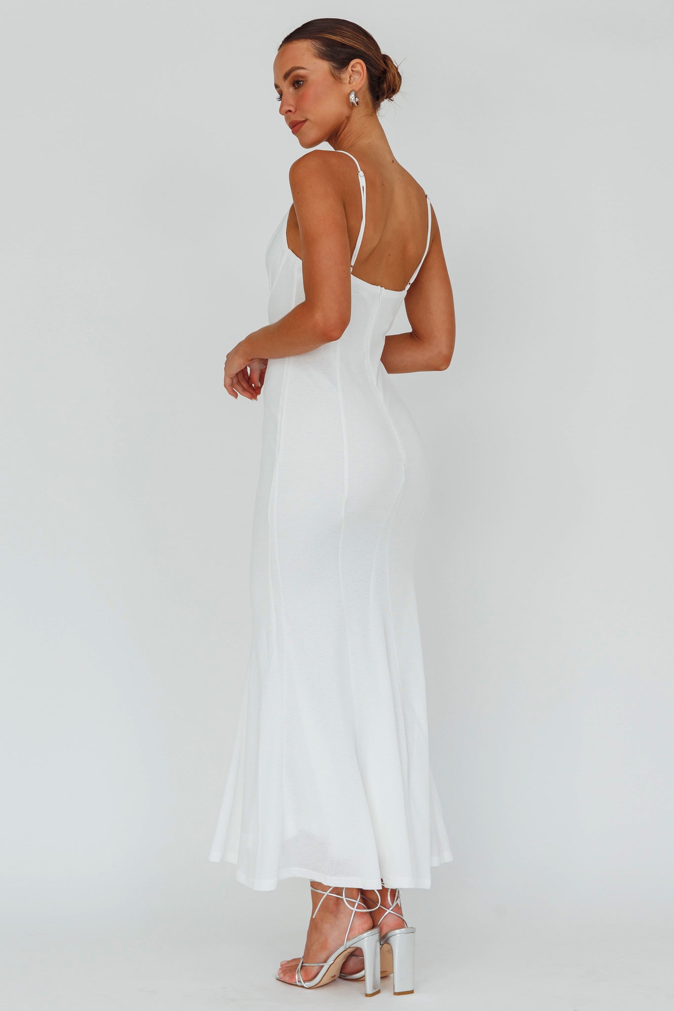 Lake Como Bodycon Maxi Dress White-Maymioy