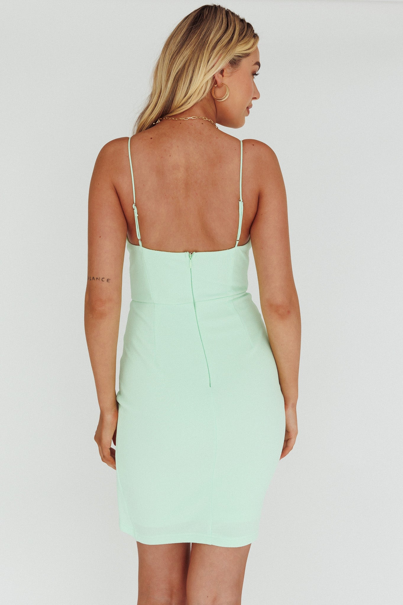 Sweet Embrace Structured Bodice Ruffle Dress Mint-Maymioy