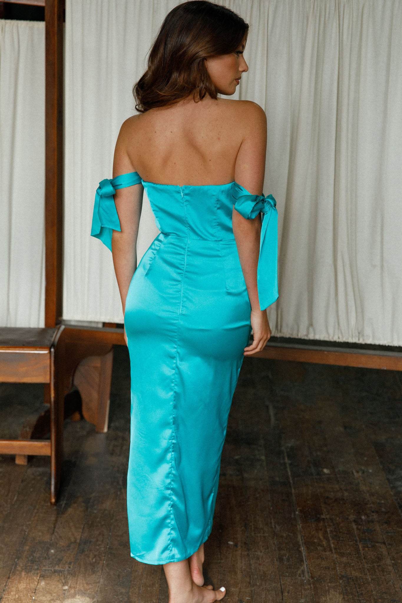 Engelique Tied Sleeve Midi Dress Jade-Maymioy