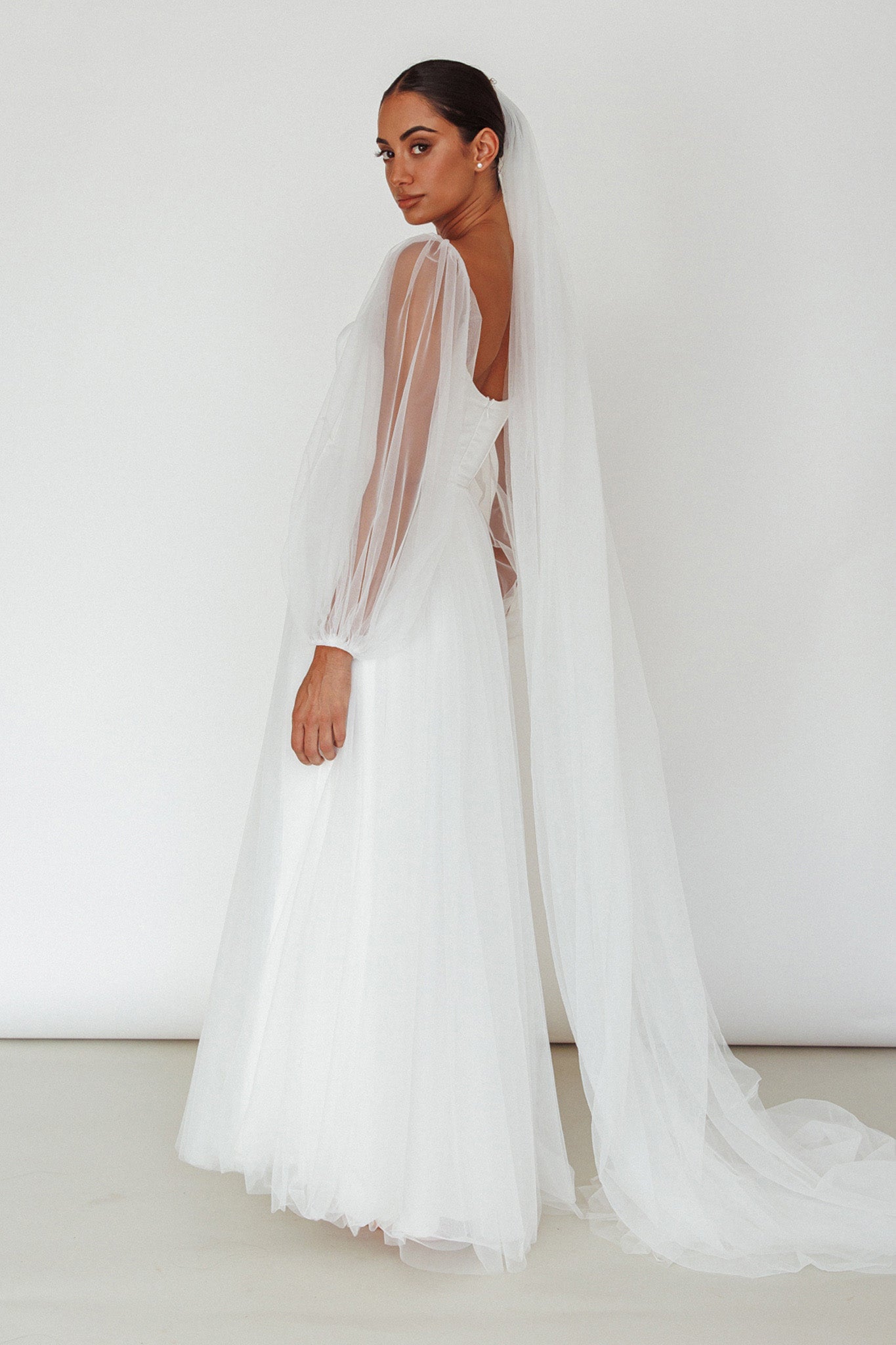 Fairytale Dream Sheer Sleeve Maxi Dress White-Maymioy
