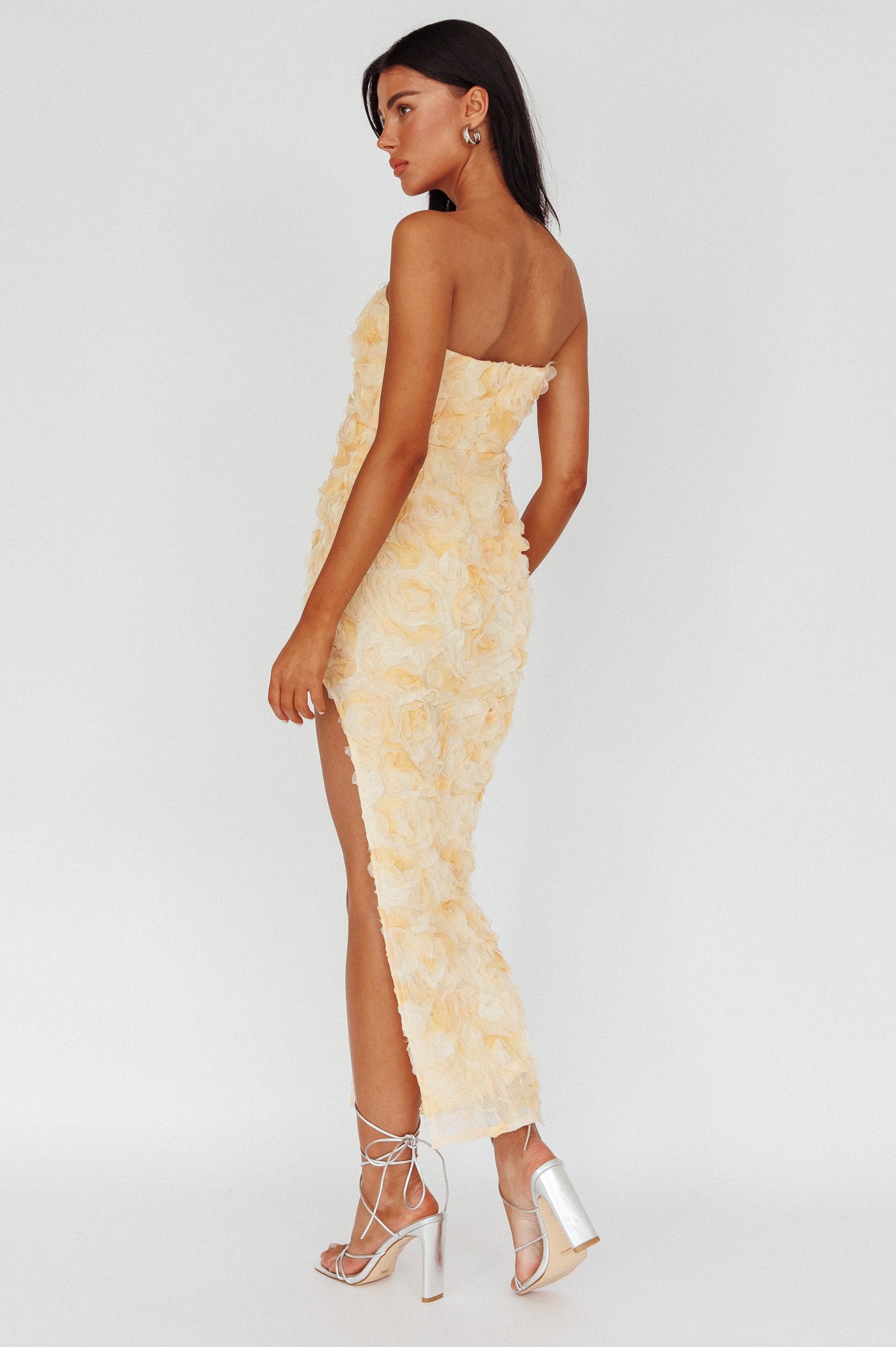 In Paris Embellished Midi Dress Orange-Maymioy